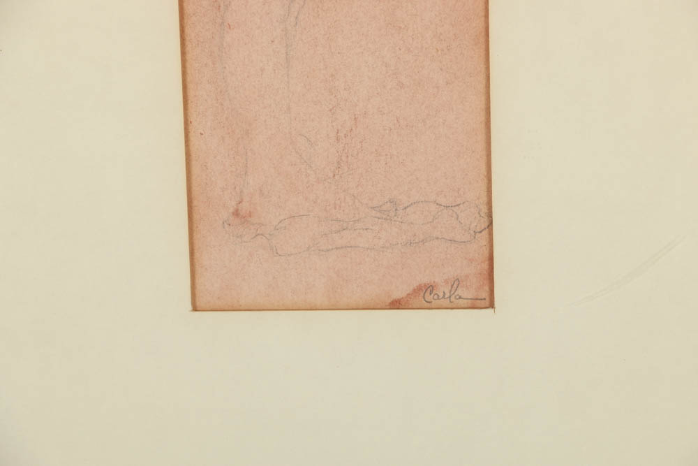 Carla C. Jackson Conte Crayon and Graphite on Paper of Male Nude