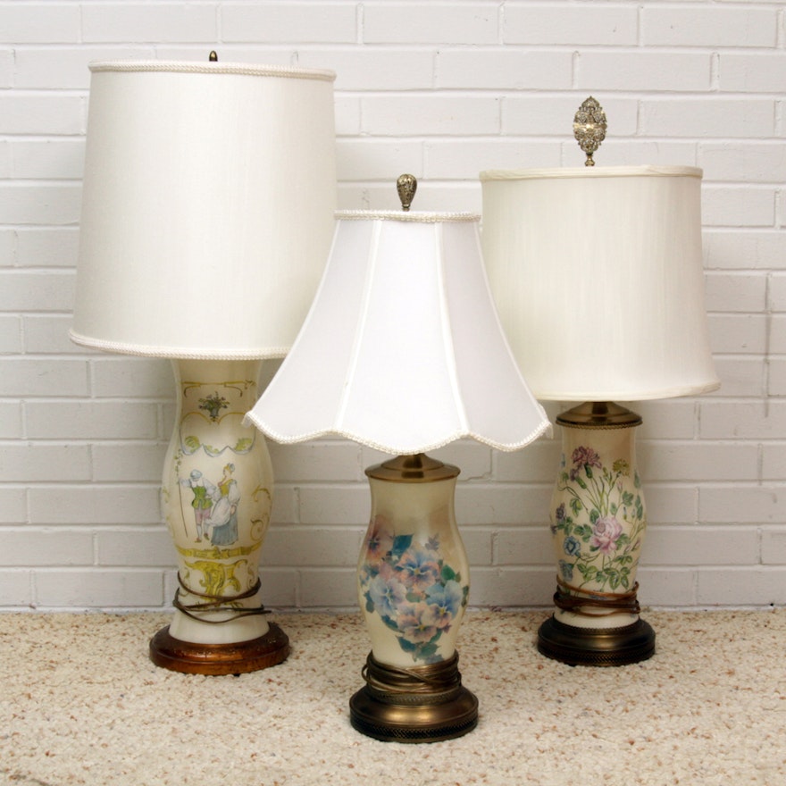 Vintage Floral Ceramic Table Lamps