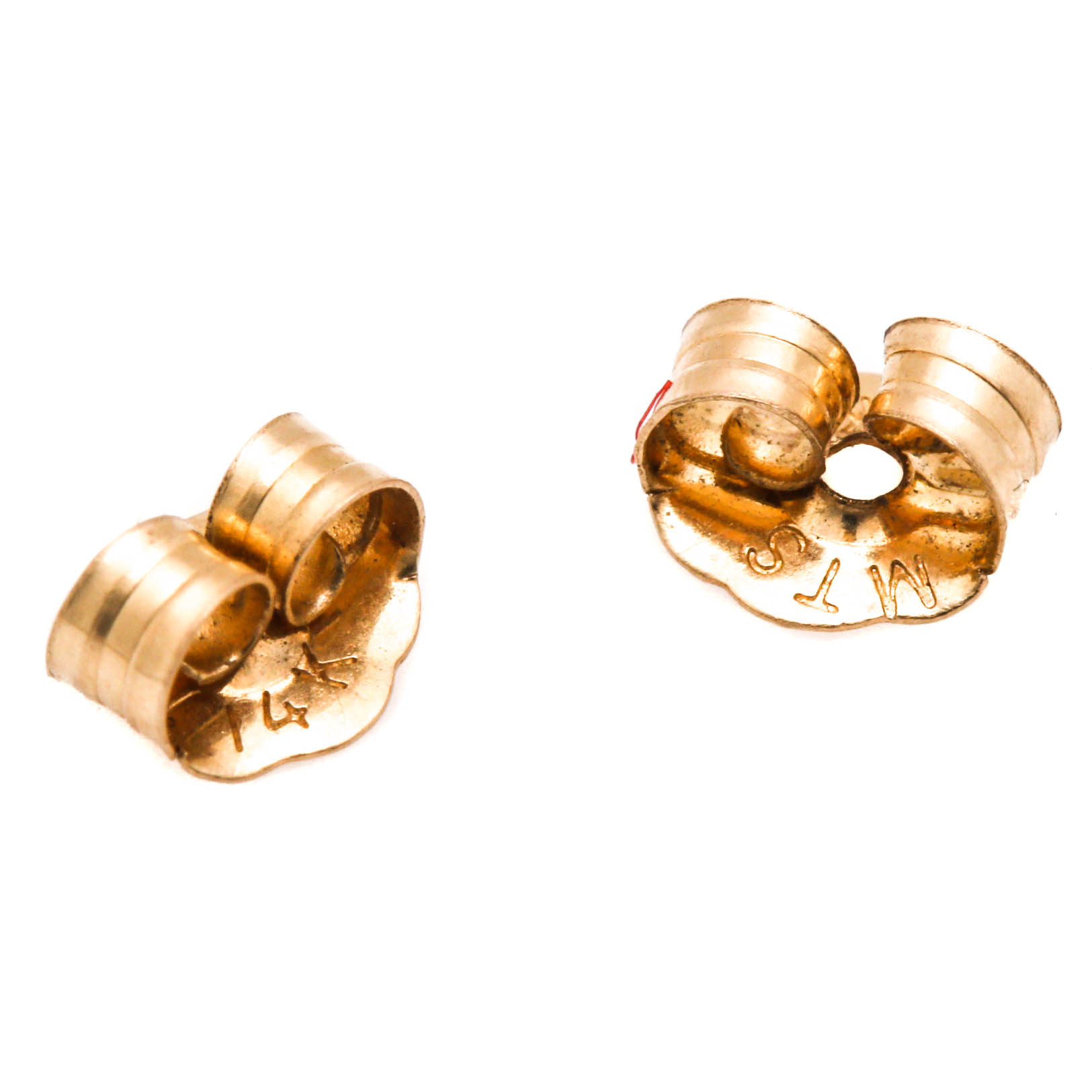 10K Yellow Gold Ruby Pink Sapphire and Diamond Earrings