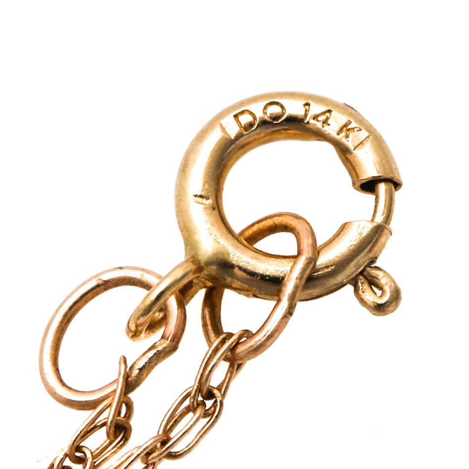 10K and 14K Yellow Gold Ruby, Pink Sapphire and Diamond Pendant Necklace