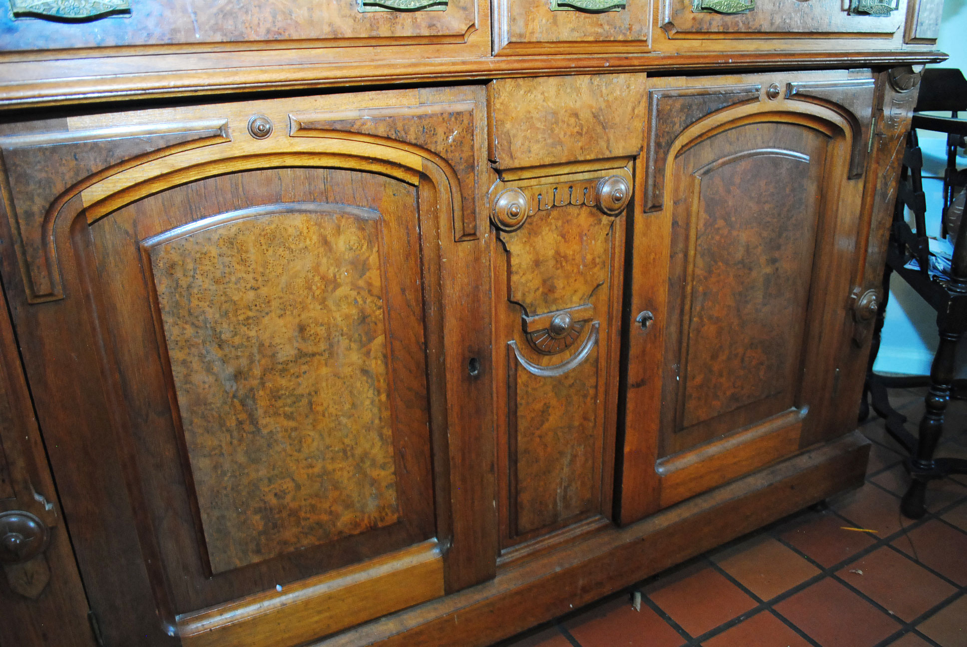 Antique Victorian Eastlake Marble Top Buffet