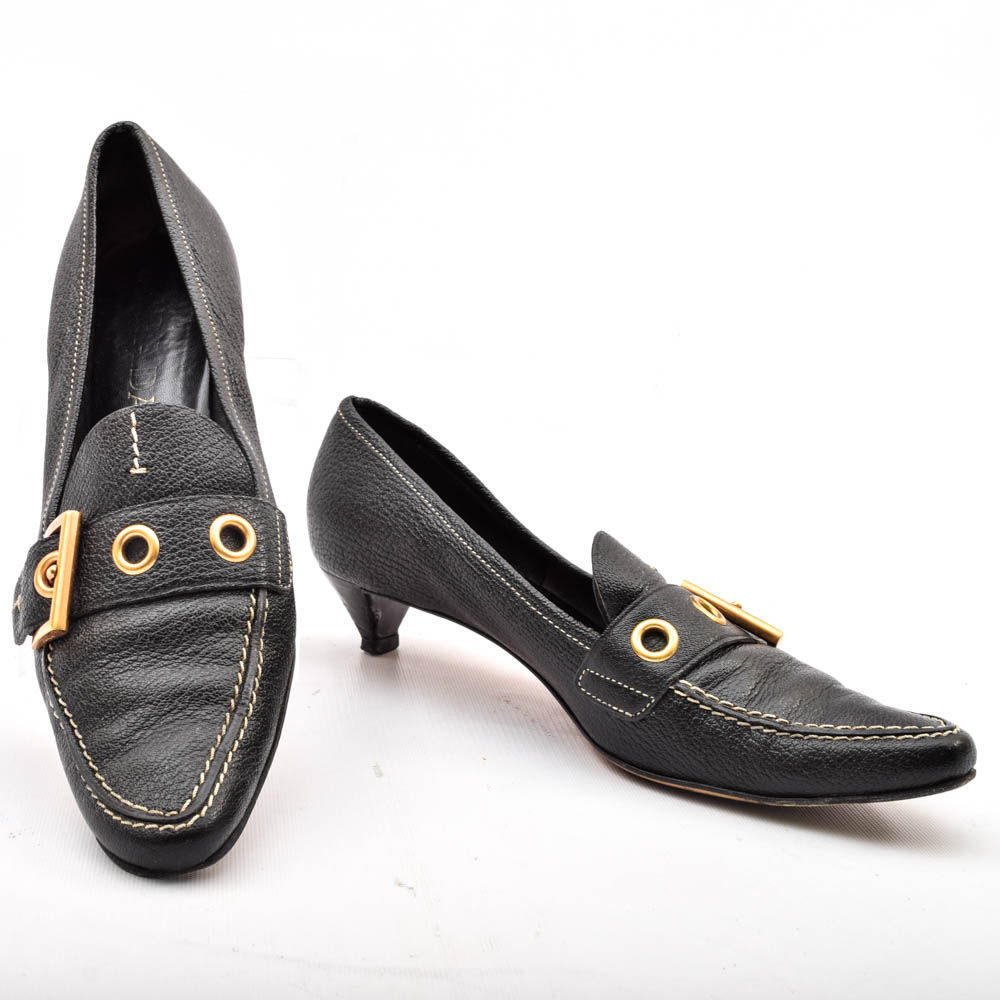 Prada Black Kitten Heels