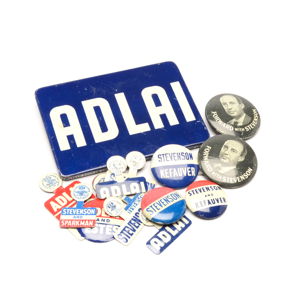 1952 Adlai Stevenson Presidential Political Collectibles