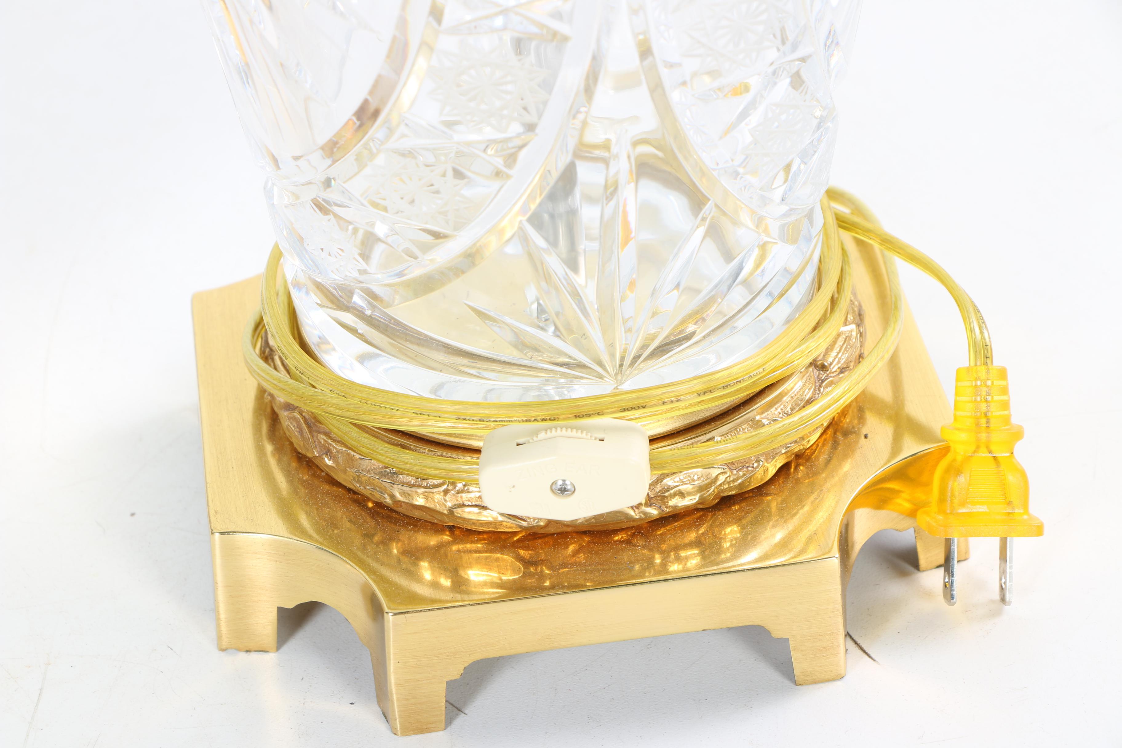 Cut Glass Dual Socket Table Lamps