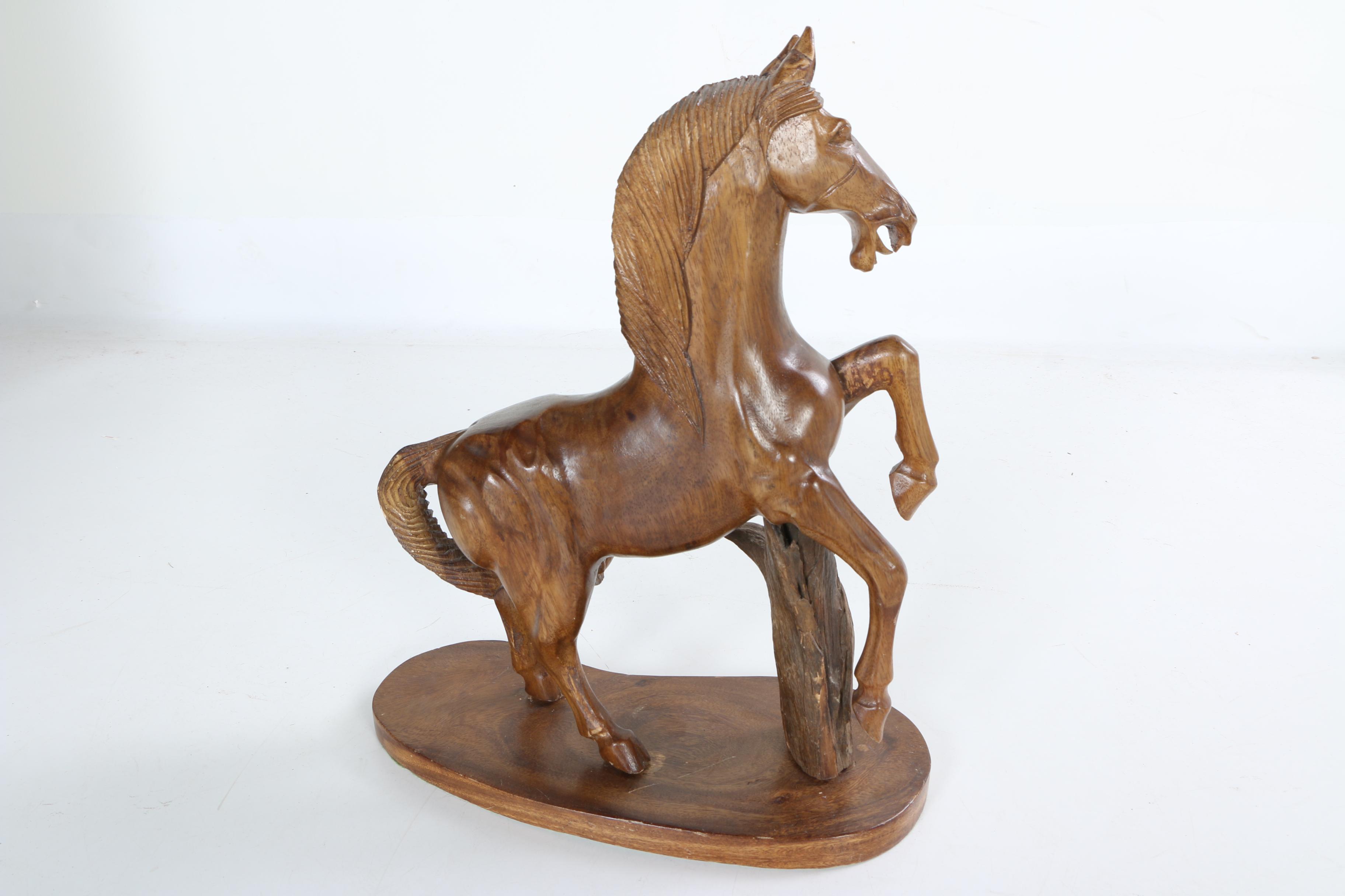 Wooden Horse Sculpture
