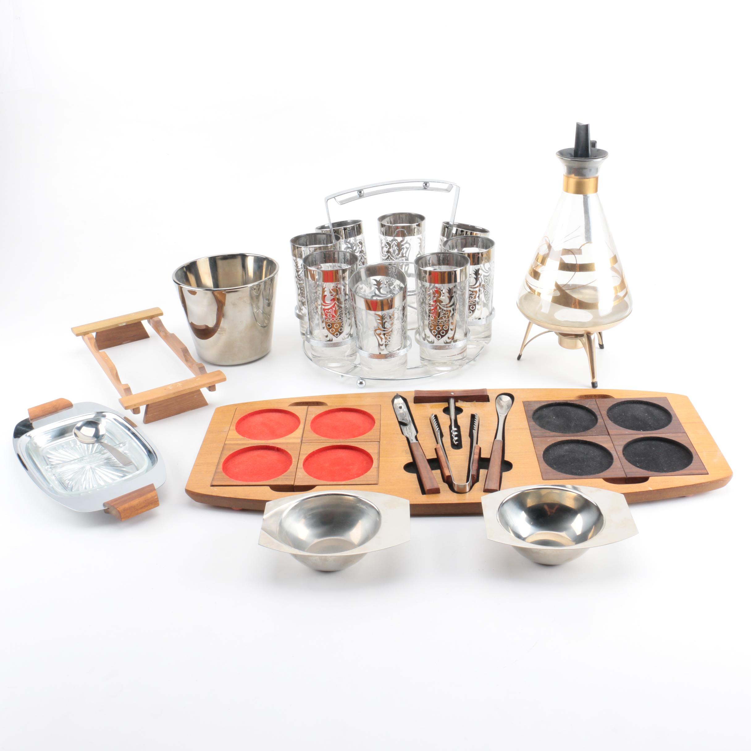 Mid Century Modern Kimiko "Guardian" Highball Glasses and Barware