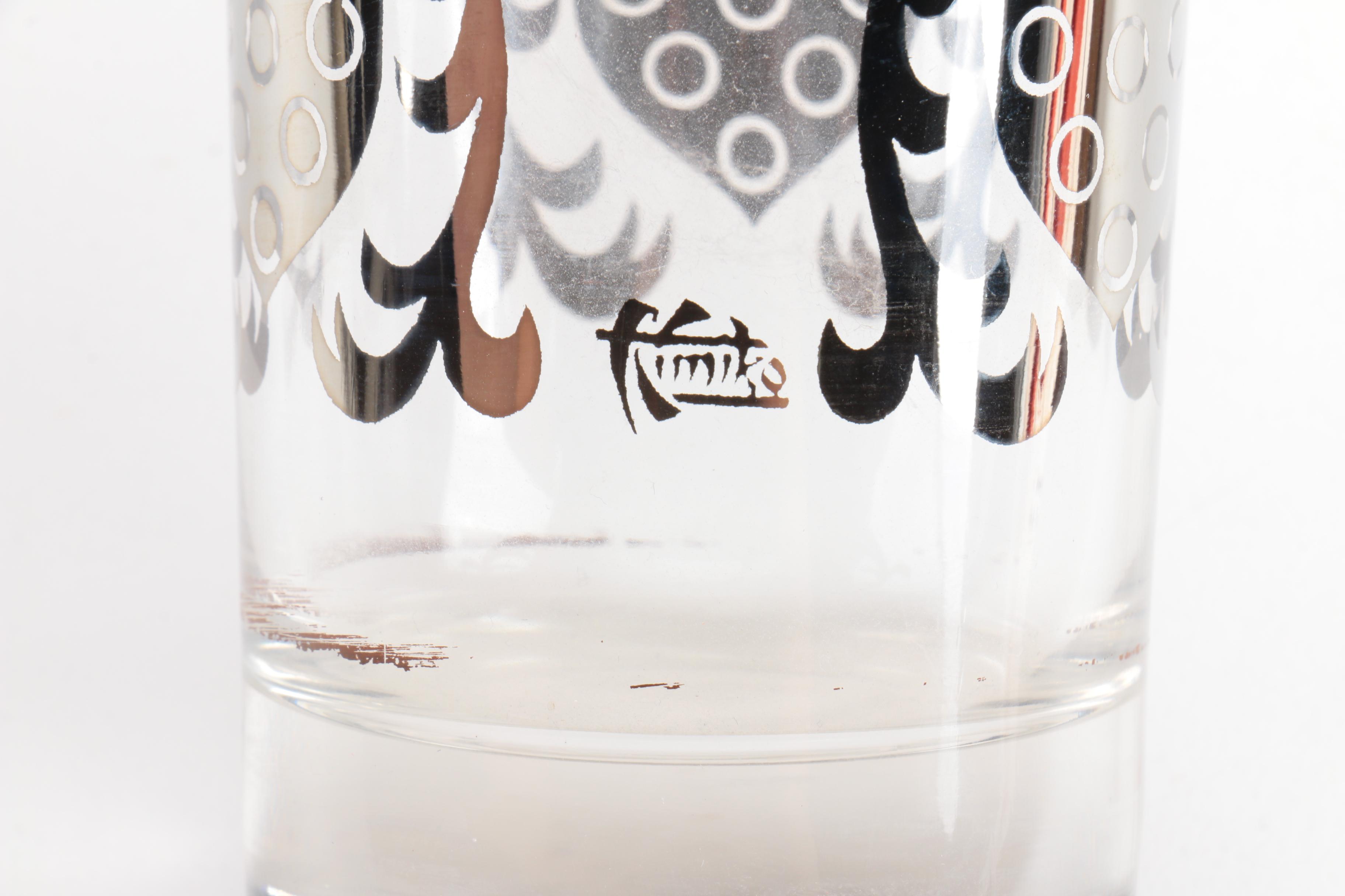 Mid Century Modern Kimiko "Guardian" Highball Glasses and Barware