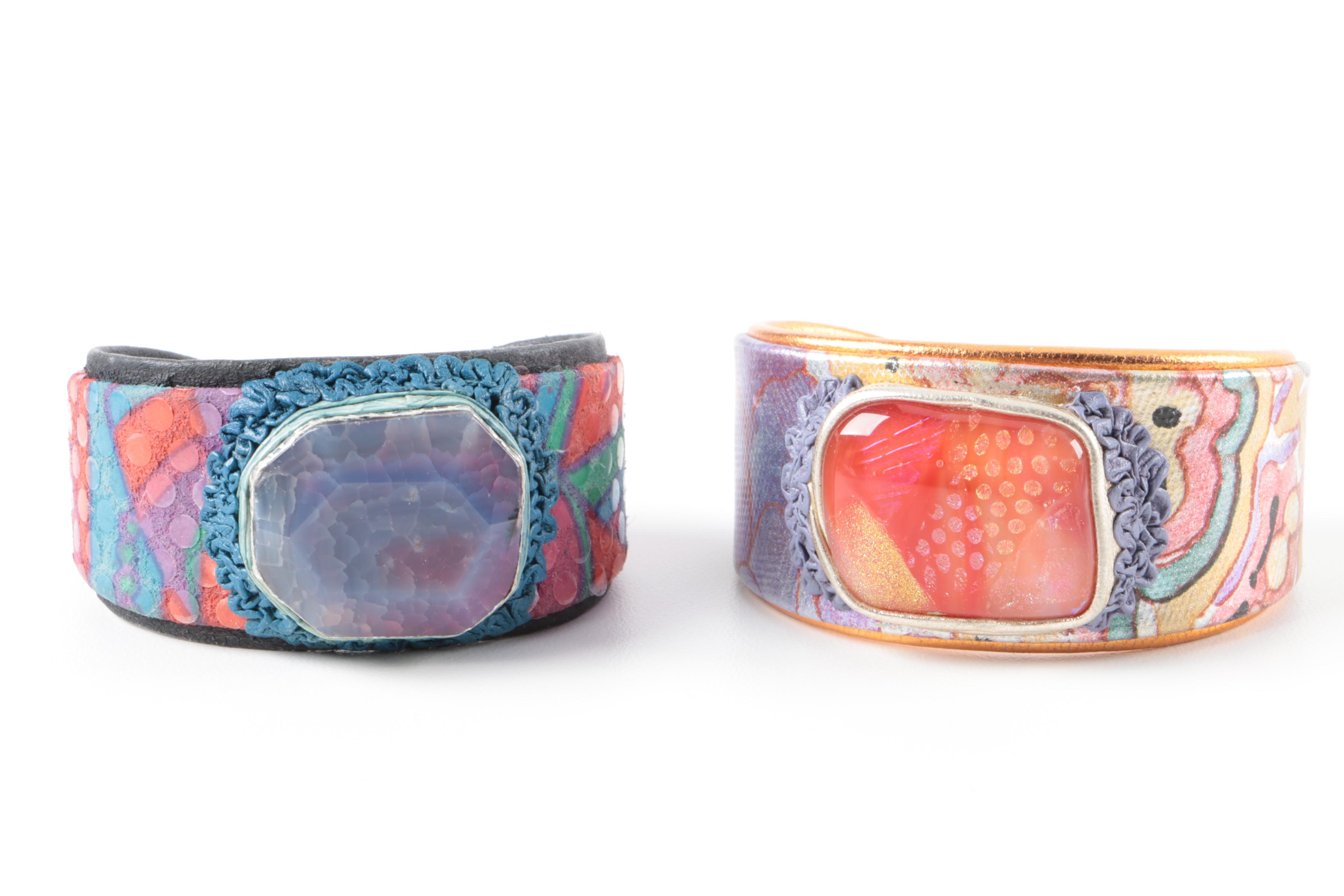 Millefiori Style and Fused Glass Beaded Necklaces, Cuff Bracelets and More