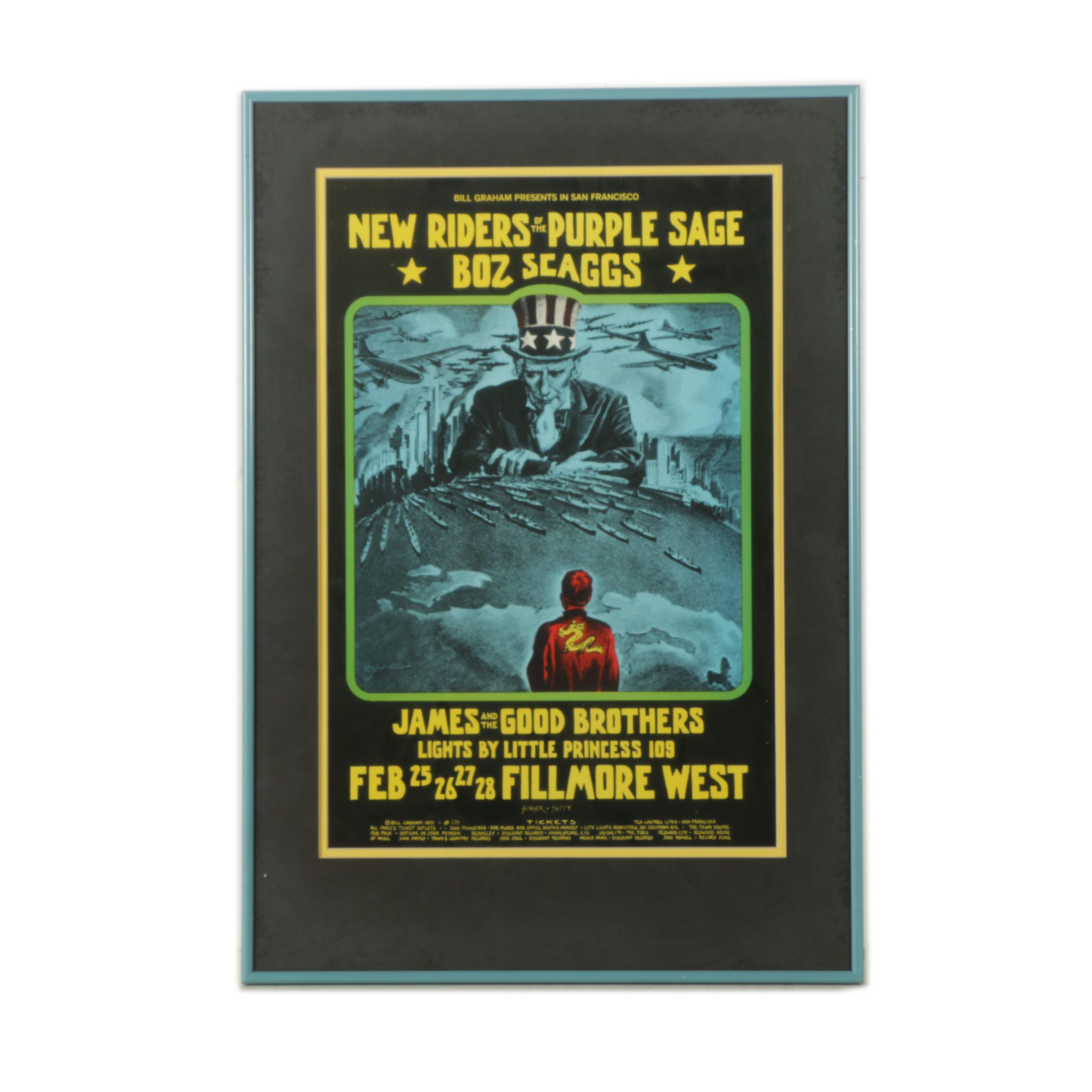 Offset Lithograph Poster on Paper for New Riders of the Purple Sage