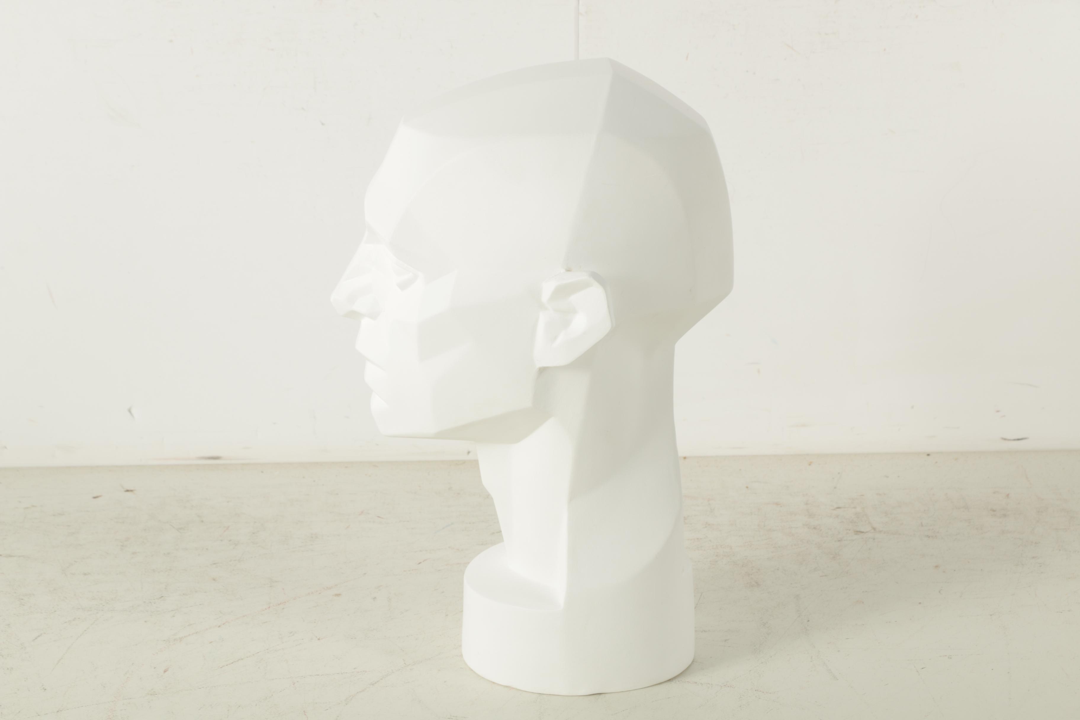 John Asaro 1976 Plaster Geometrical Bust "Planes of the Head"