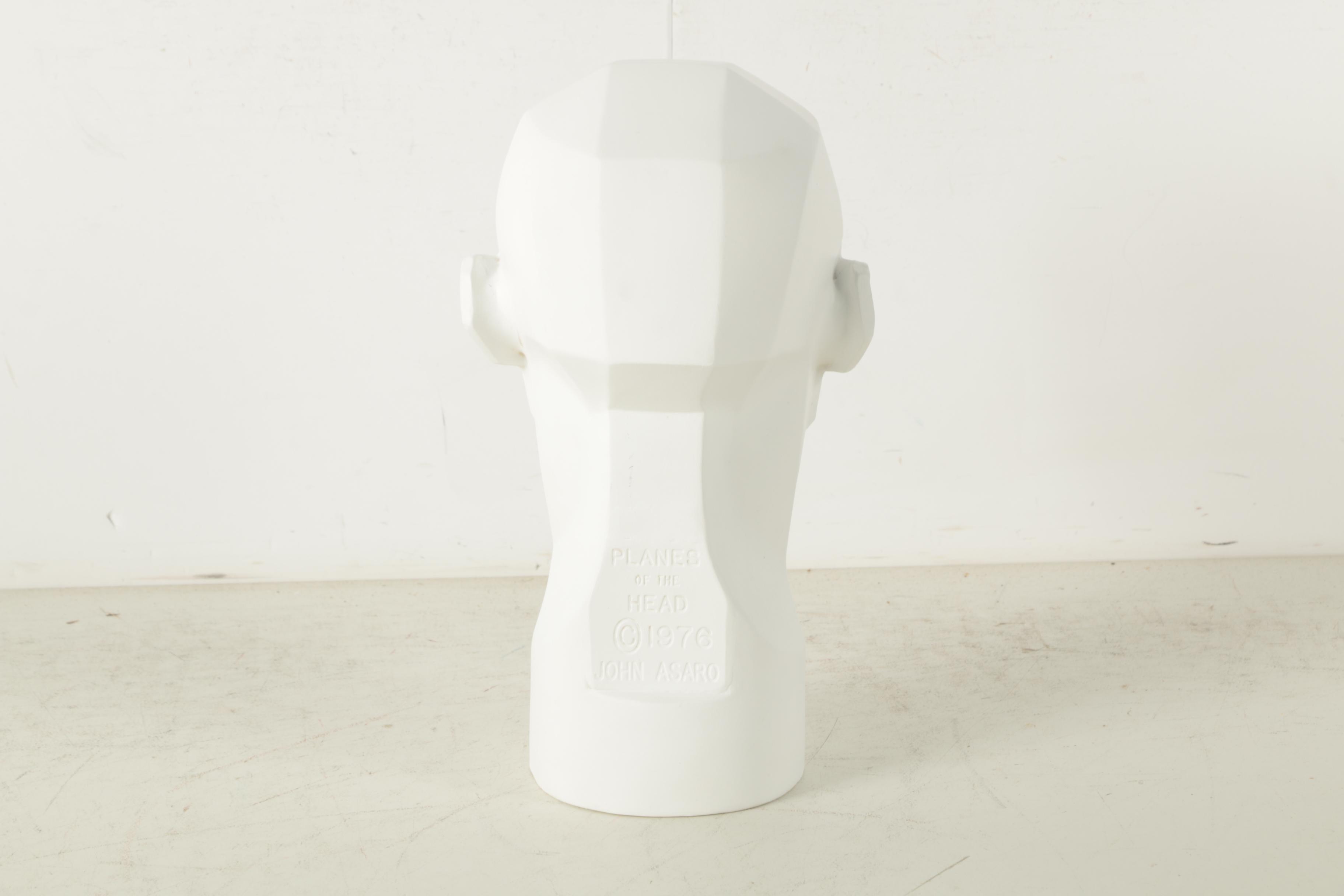 John Asaro 1976 Plaster Geometrical Bust "Planes of the Head"