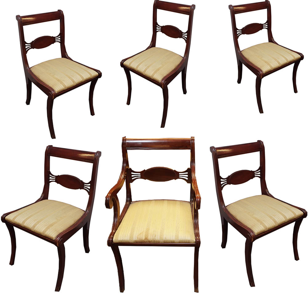 Vintage Federal Style Mahogany Dining Chairs