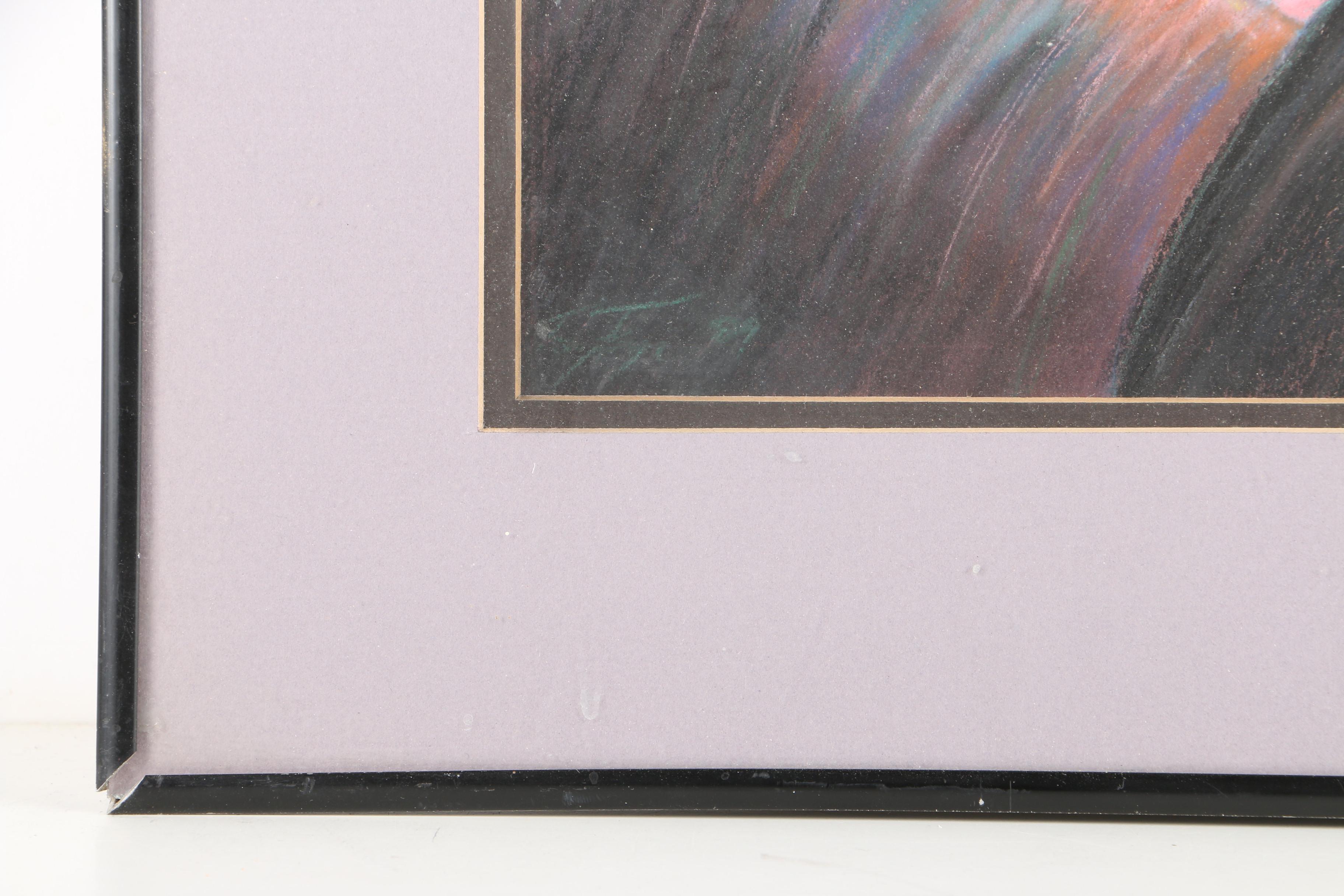 Signed Pastel Drawing of Alfred Hitchcock and the "Psycho" House