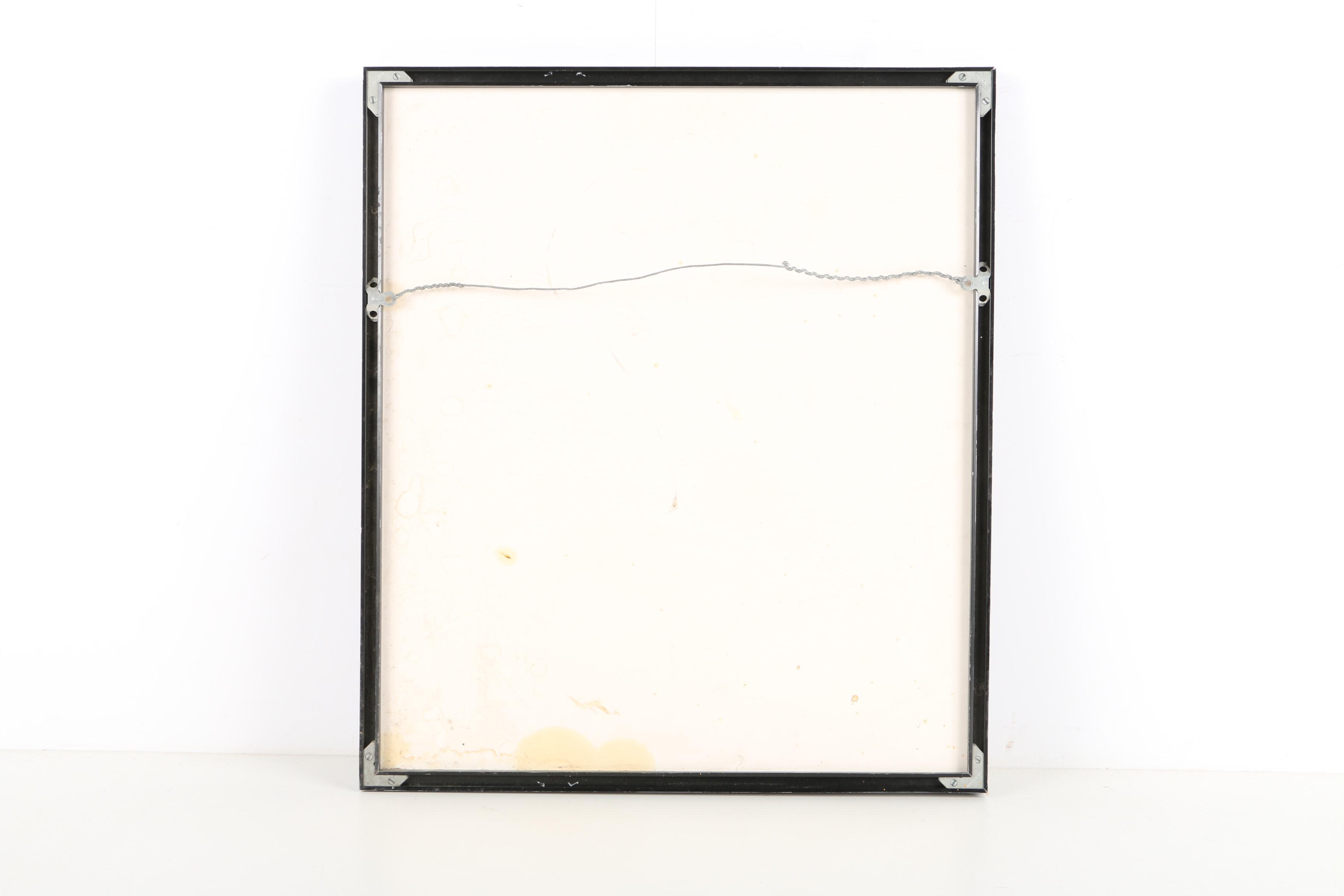 Signed Pastel Drawing of Alfred Hitchcock and the "Psycho" House