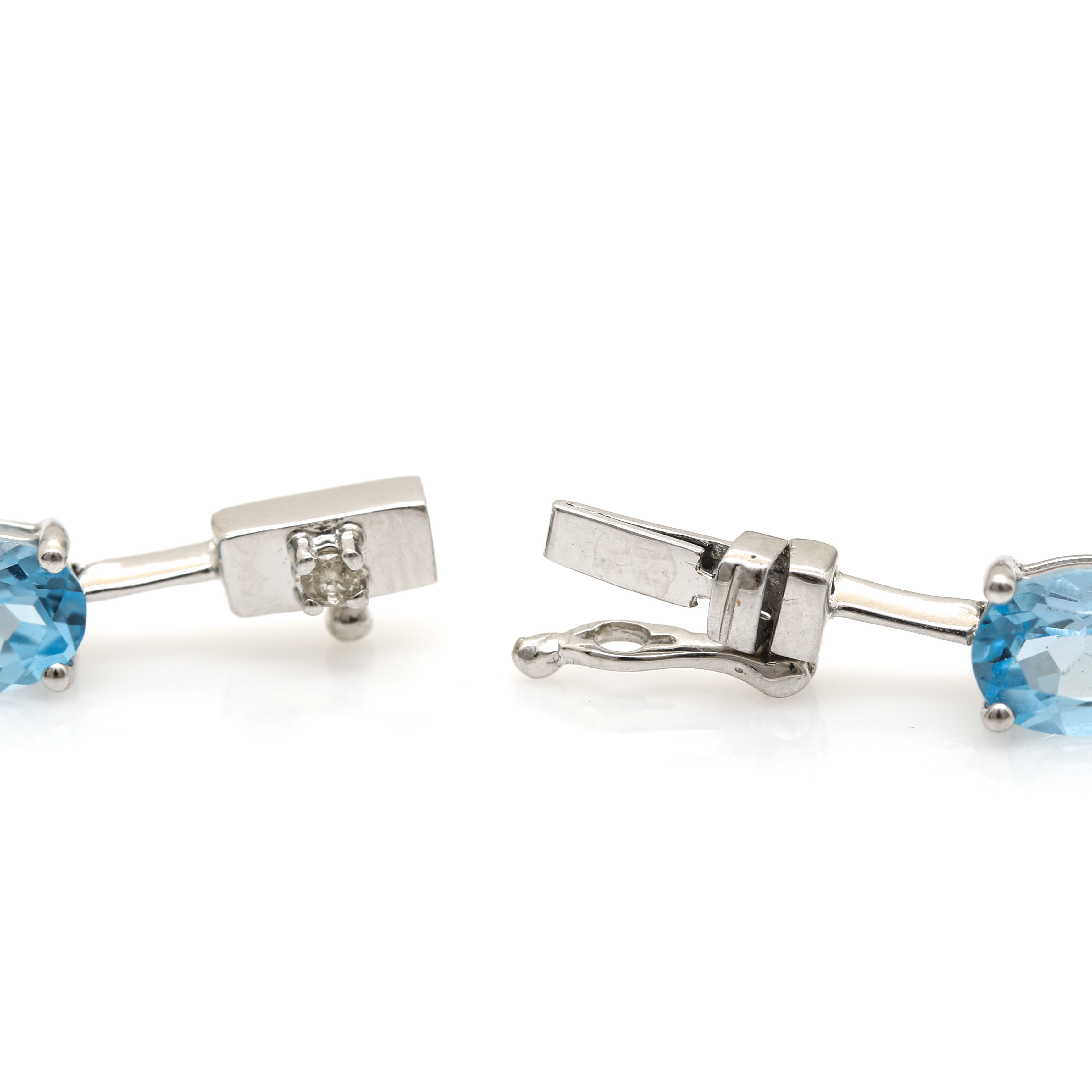 18K White Gold Gemstone and 0.95 CTW Diamond Necklace