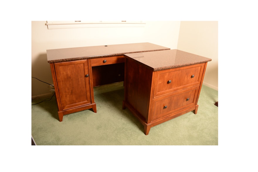 Contemporary Desk and Filing Cabinet by Sauder Furniture