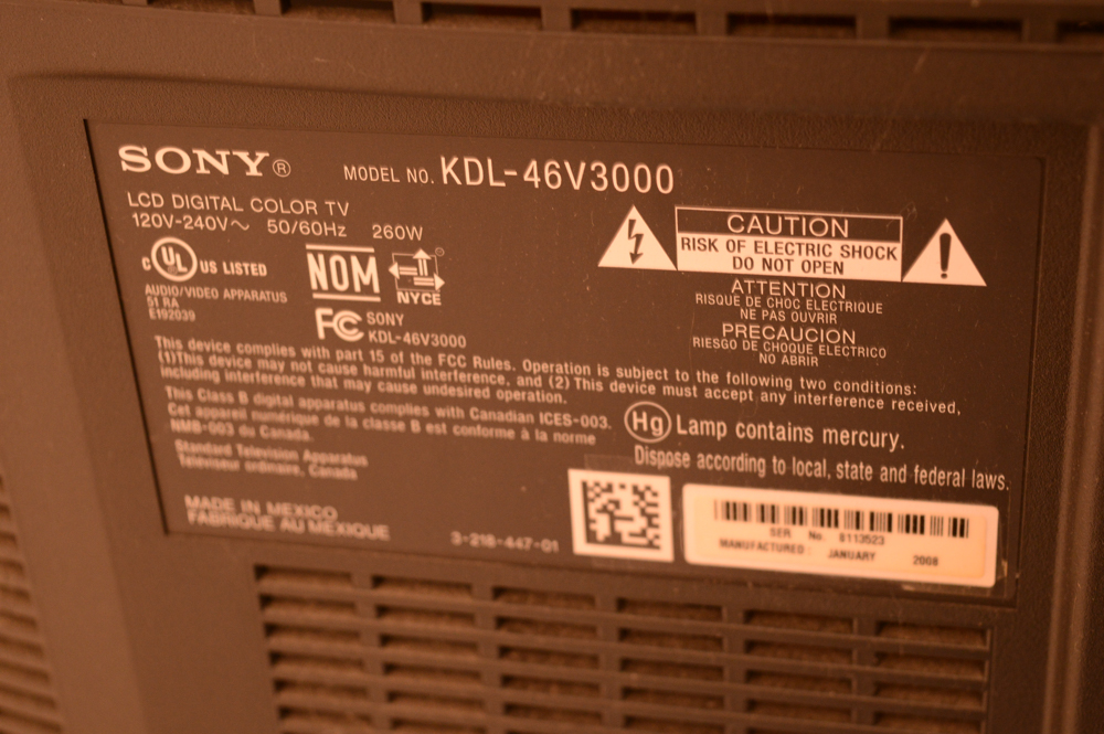 Sony Bravia 46" HDTV