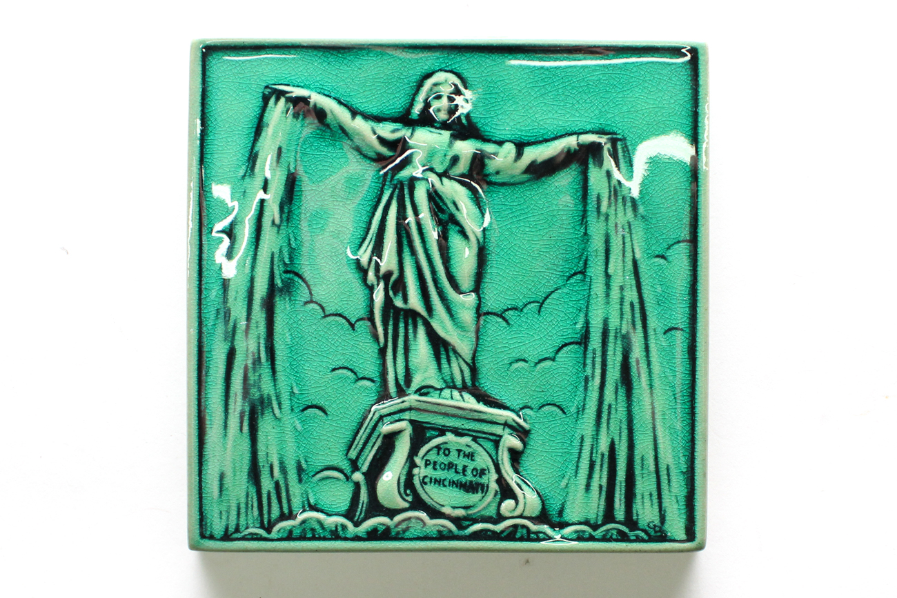 Rookwood Art Pottery Cincinnati Emerald Isle Fountain Square Tile