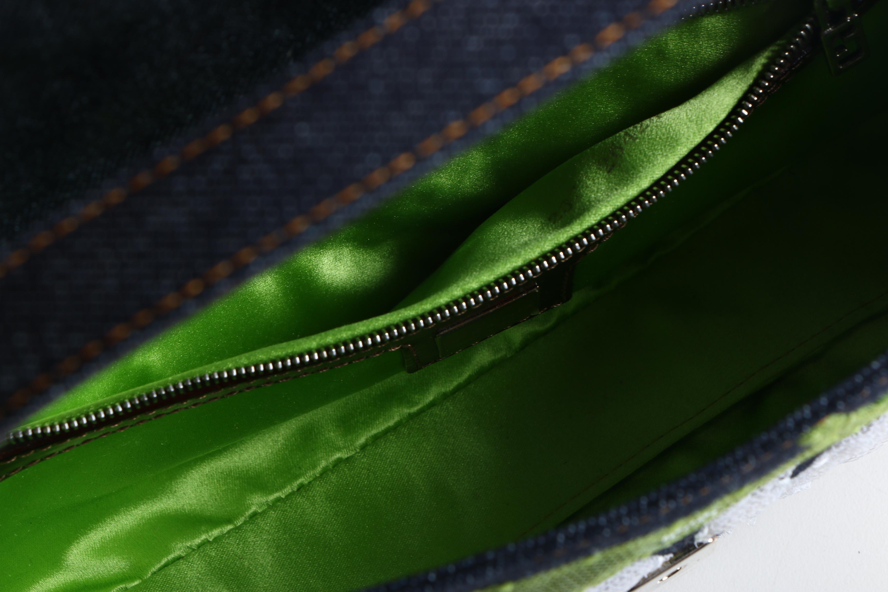 Fendi Daisy Denim Signature Baguette Bag