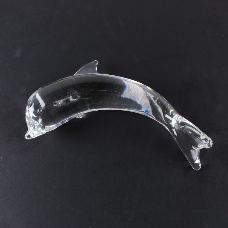 Steuben Glass Dolphin Figurine