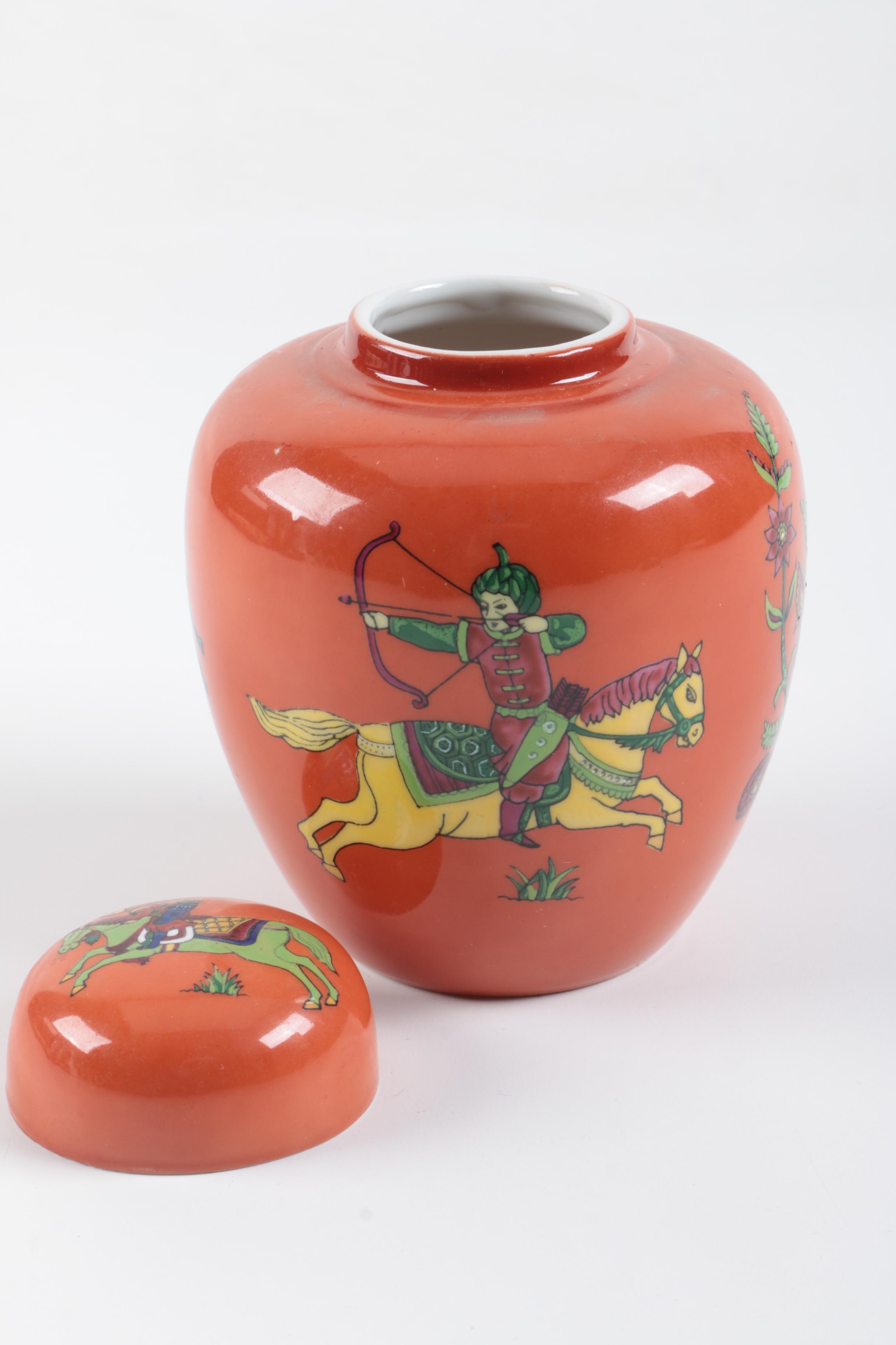 Bossons Chalkware Bust and A Ceramic Ginger Jar