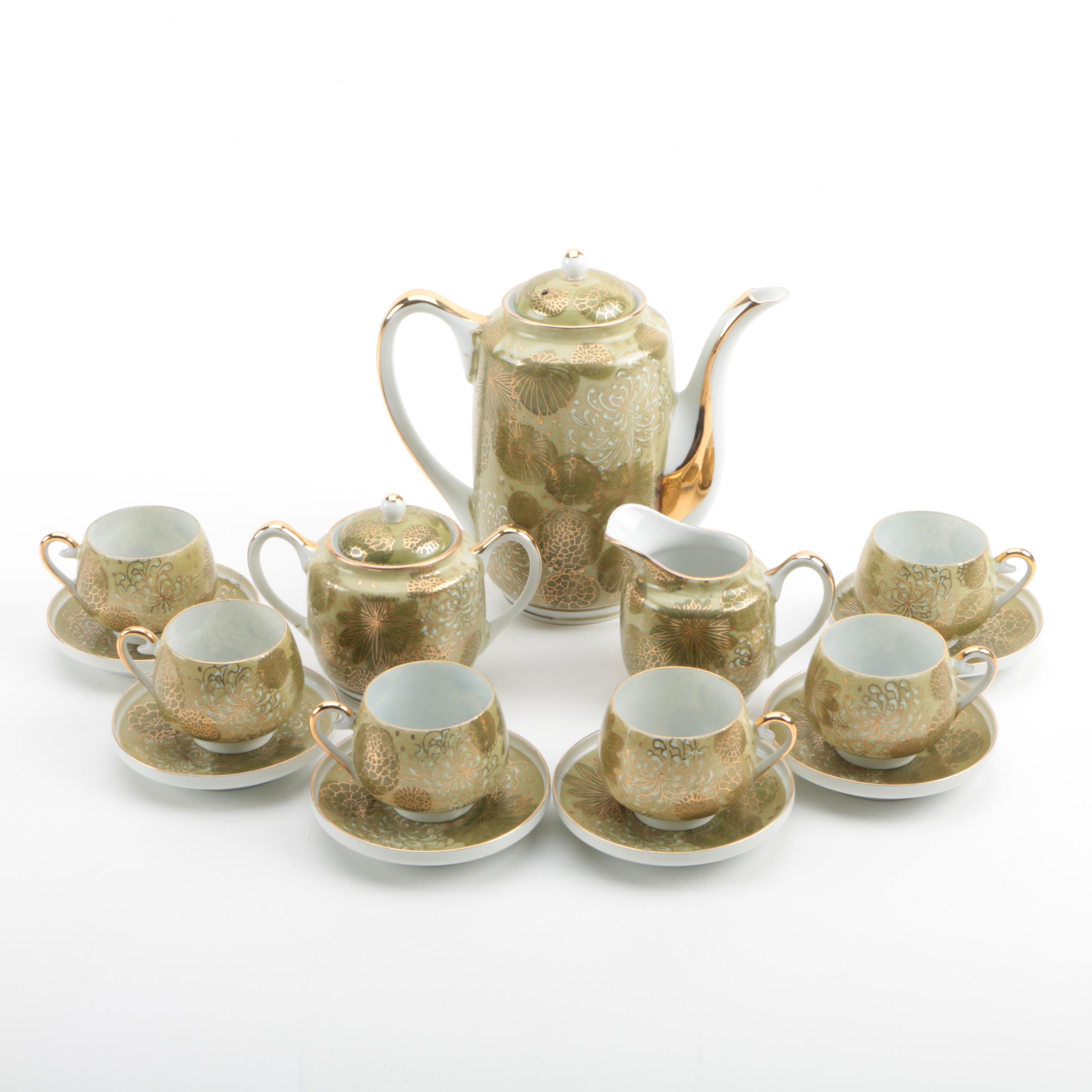 Vintage Japanese Tea Service with Lithophane Cups