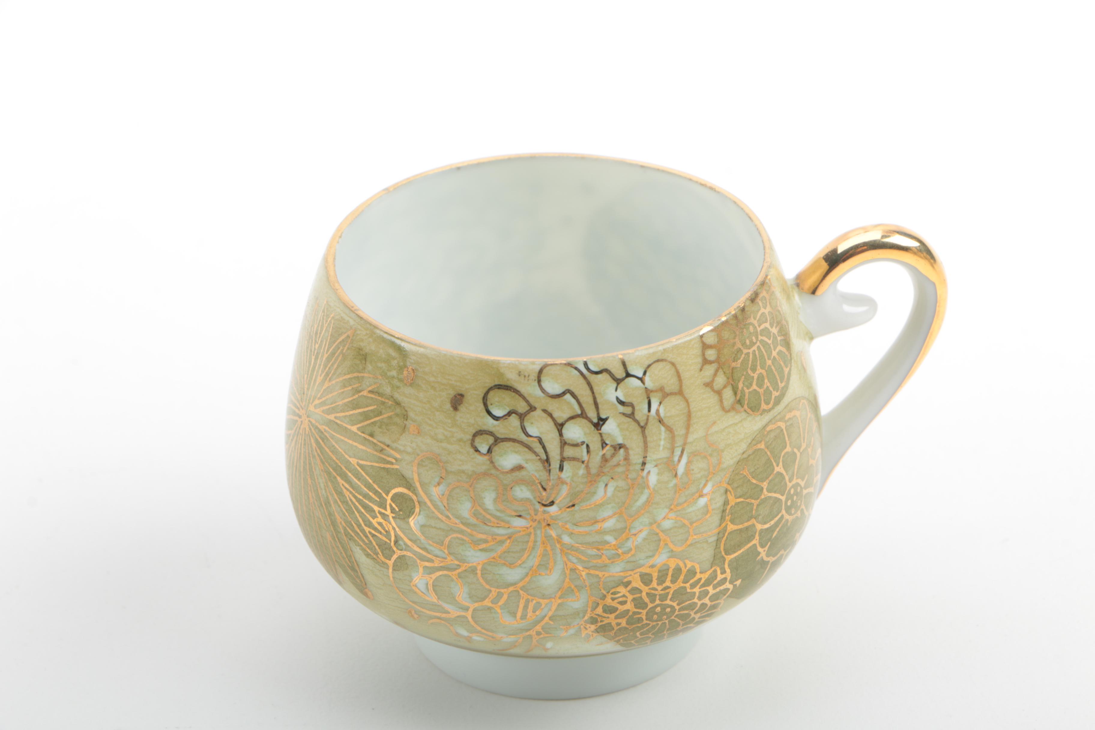 Vintage Japanese Tea Service with Lithophane Cups