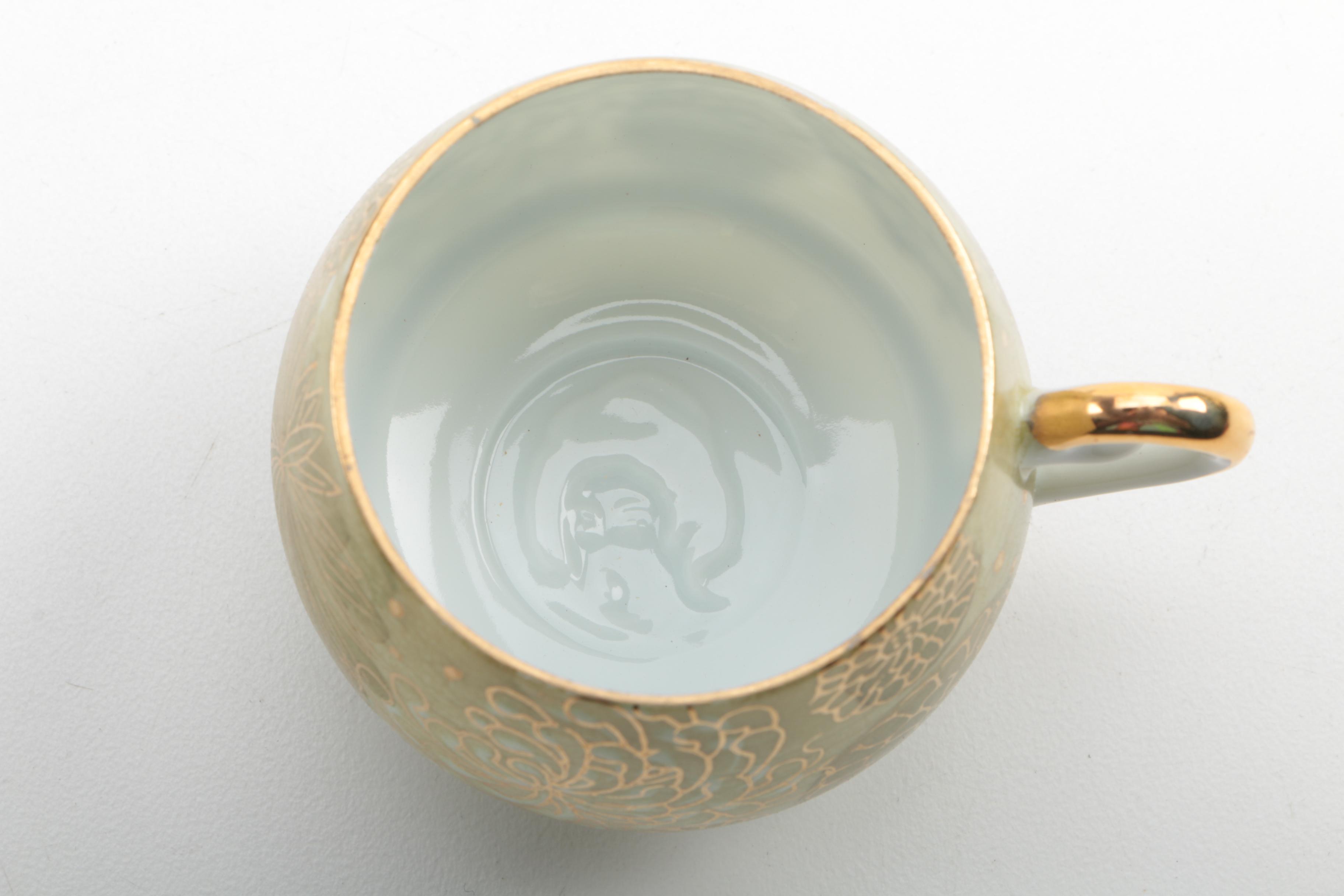 Vintage Japanese Tea Service with Lithophane Cups