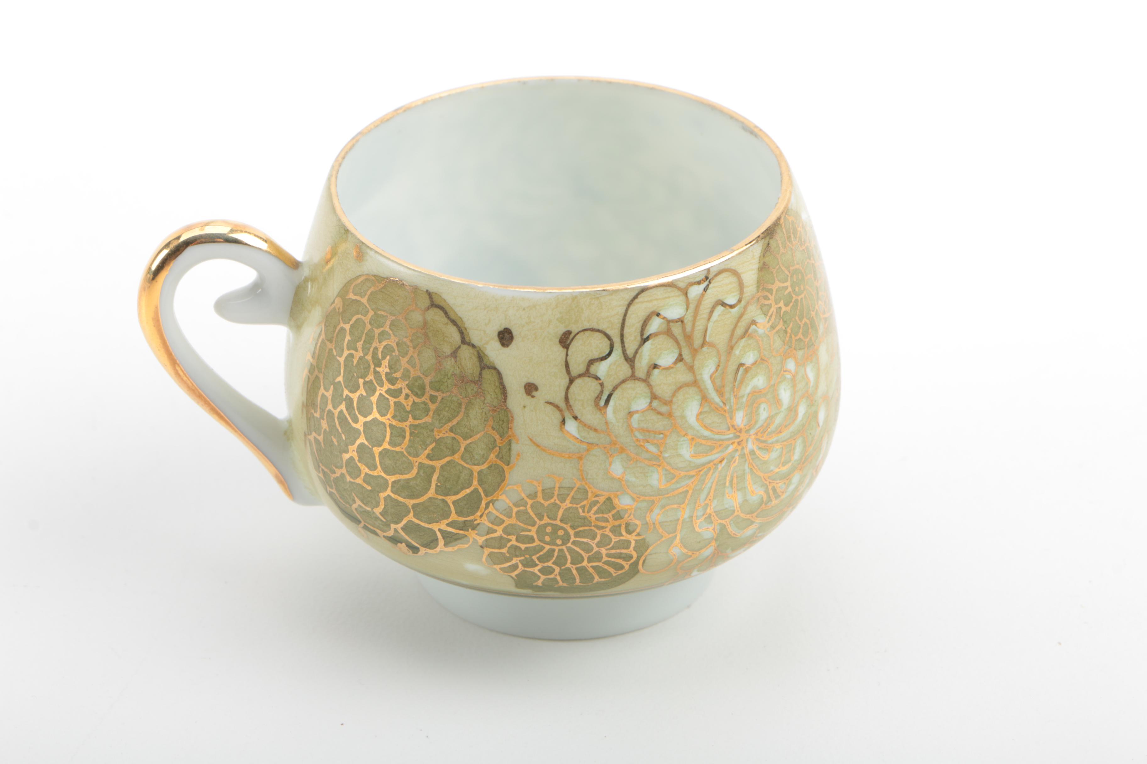 Vintage Japanese Tea Service with Lithophane Cups