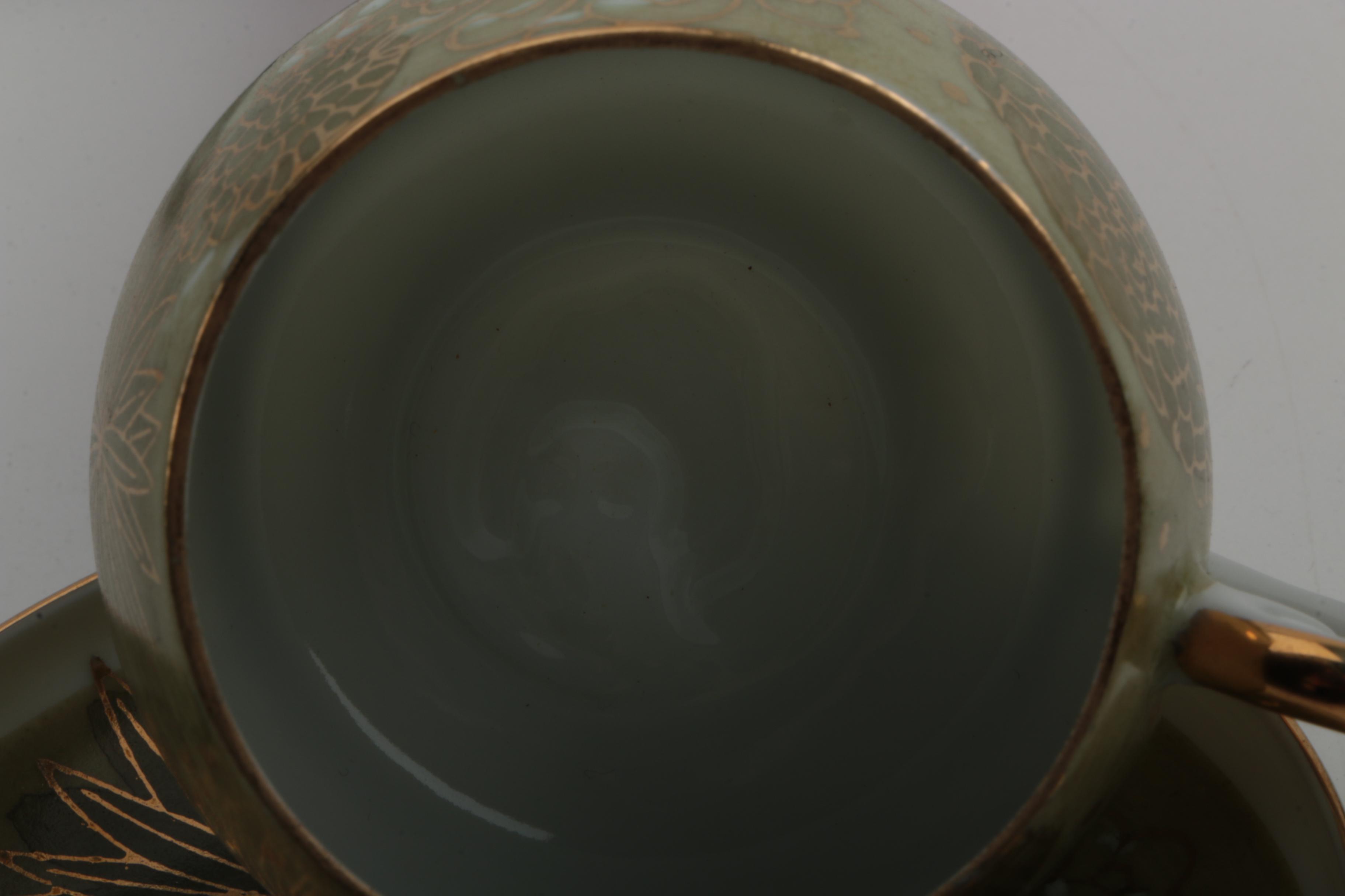 Vintage Japanese Tea Service with Lithophane Cups