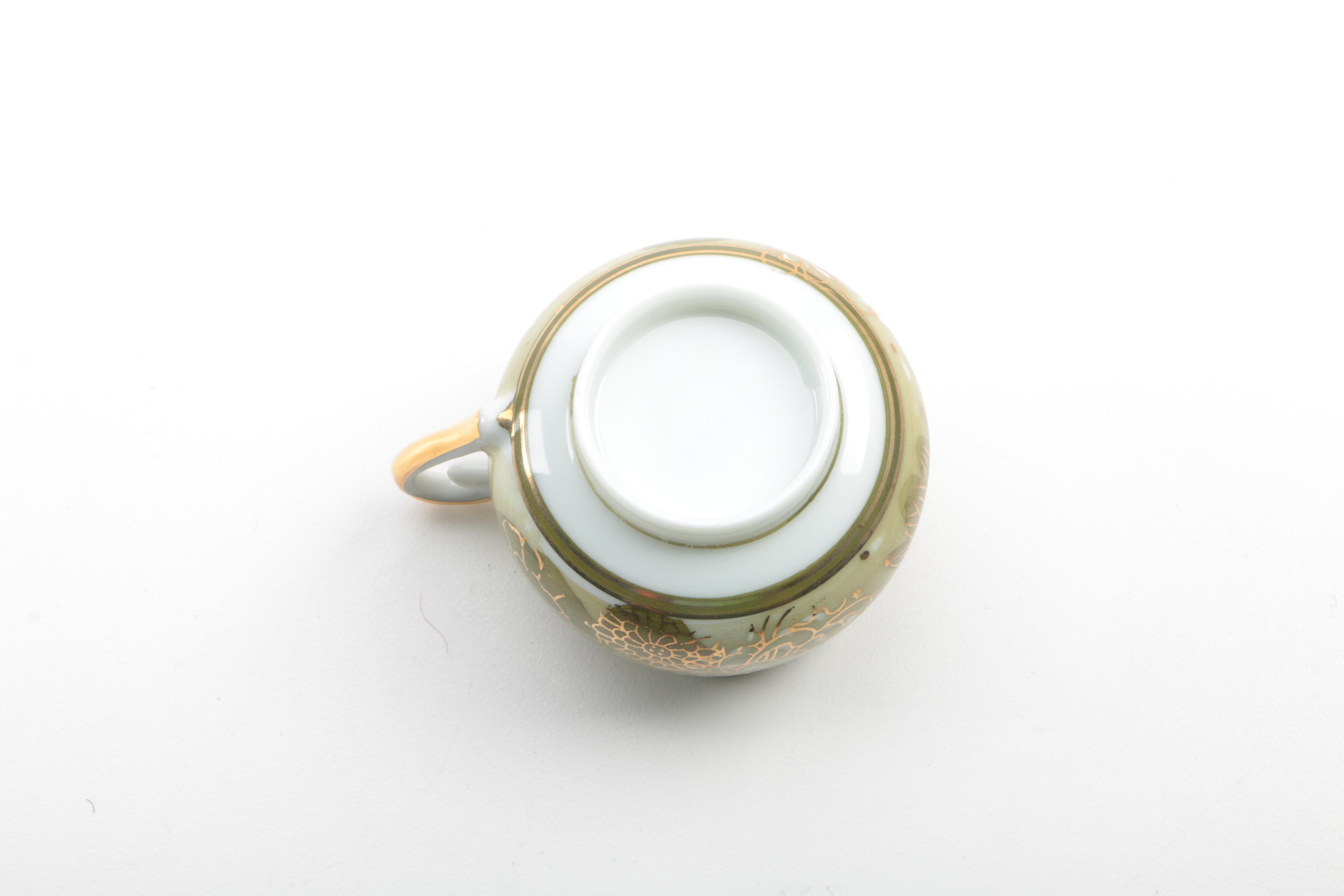 Vintage Japanese Tea Service with Lithophane Cups