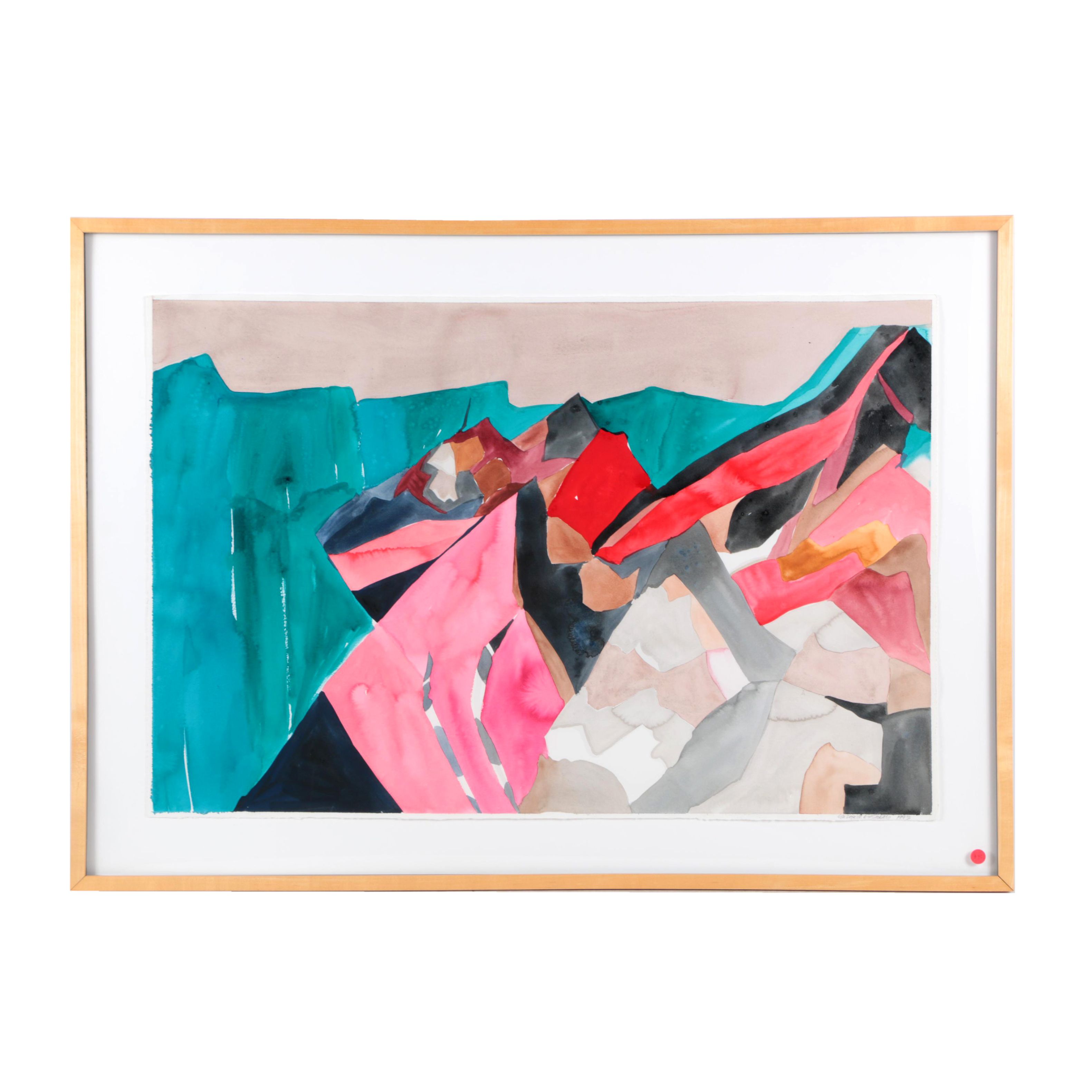 Elizabeth Ginsberg Abstract Watercolor Painting on Paper