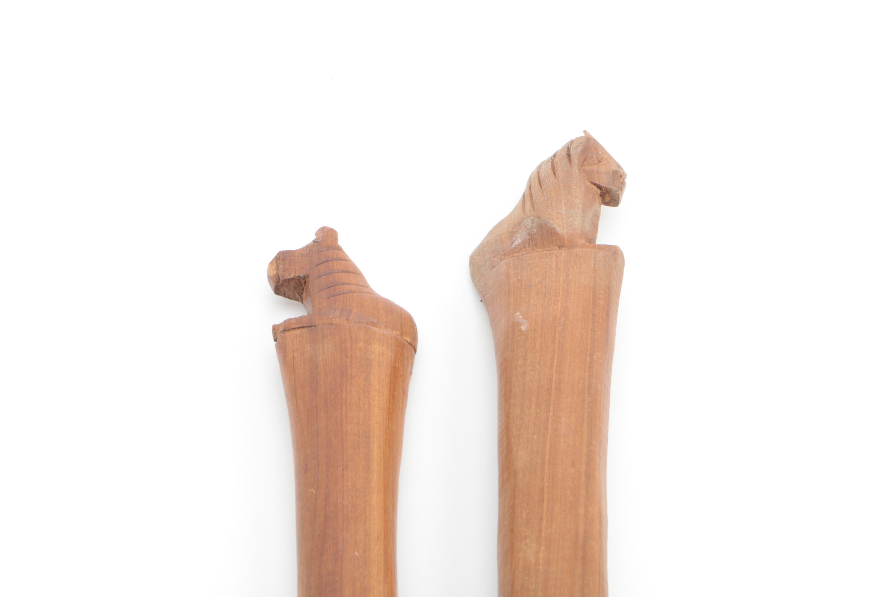Pair of Hand Carved Walking sticks