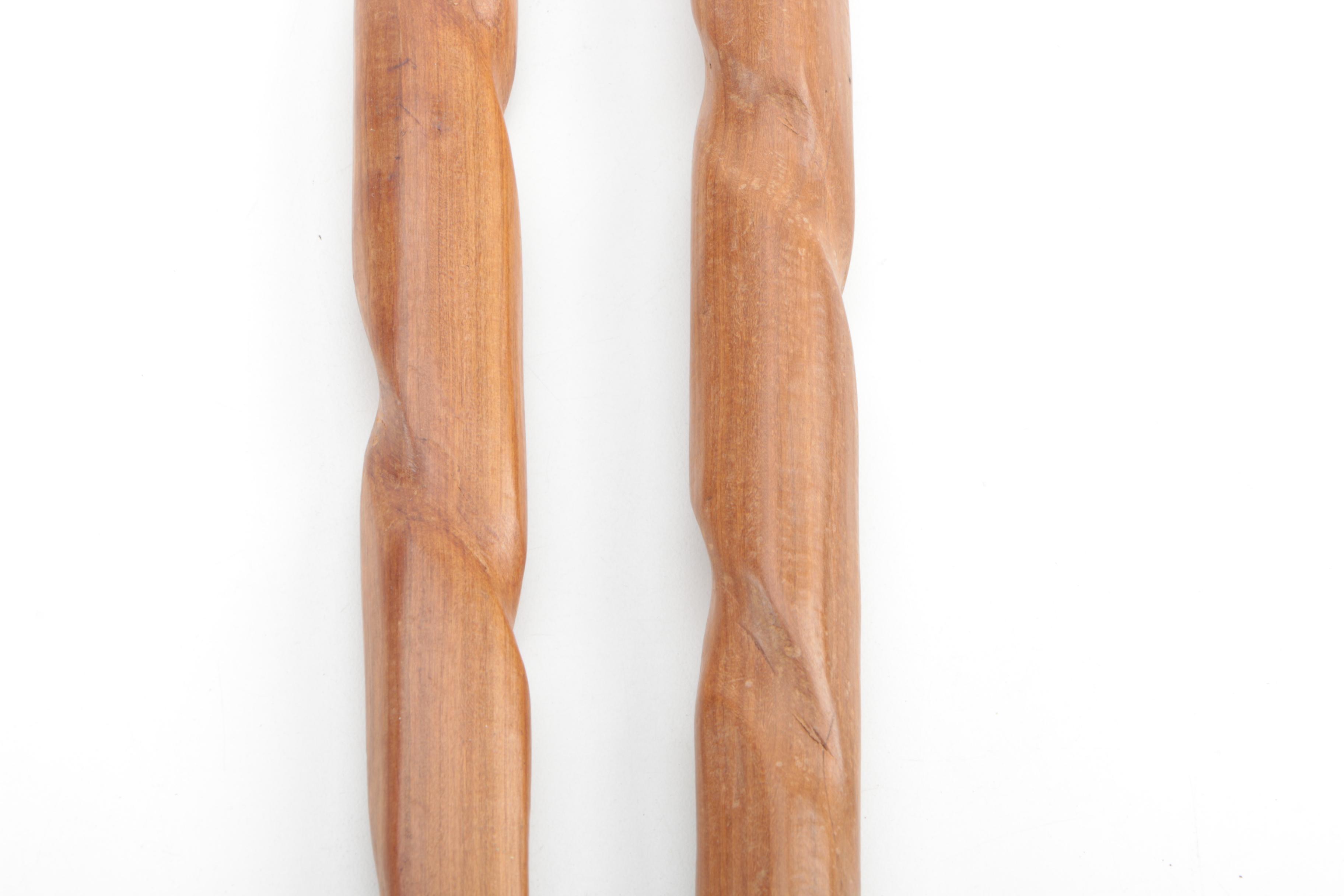 Pair of Hand Carved Walking sticks