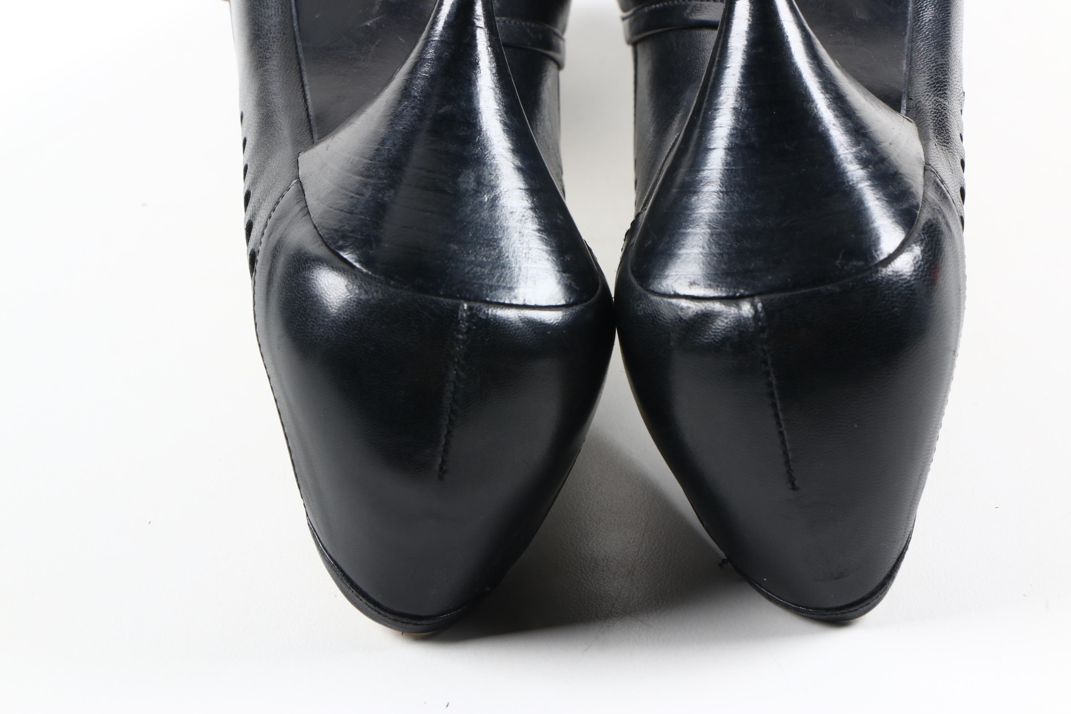 Prada Black Leather Heels