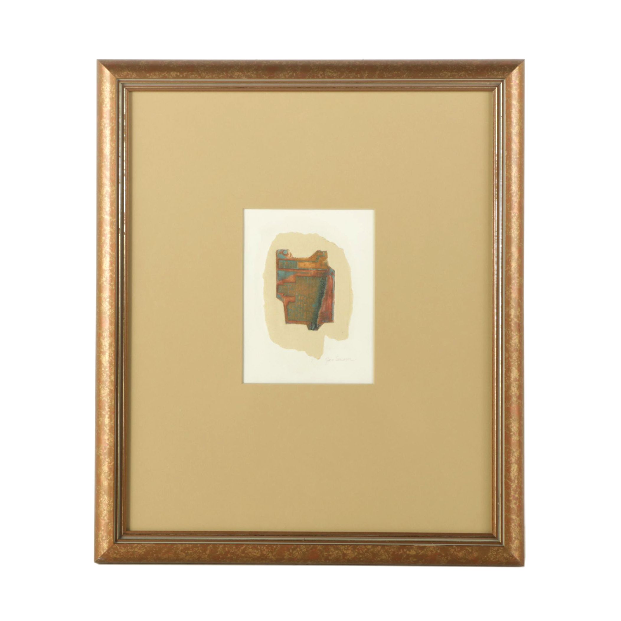 Abstract Color Etching on Paper