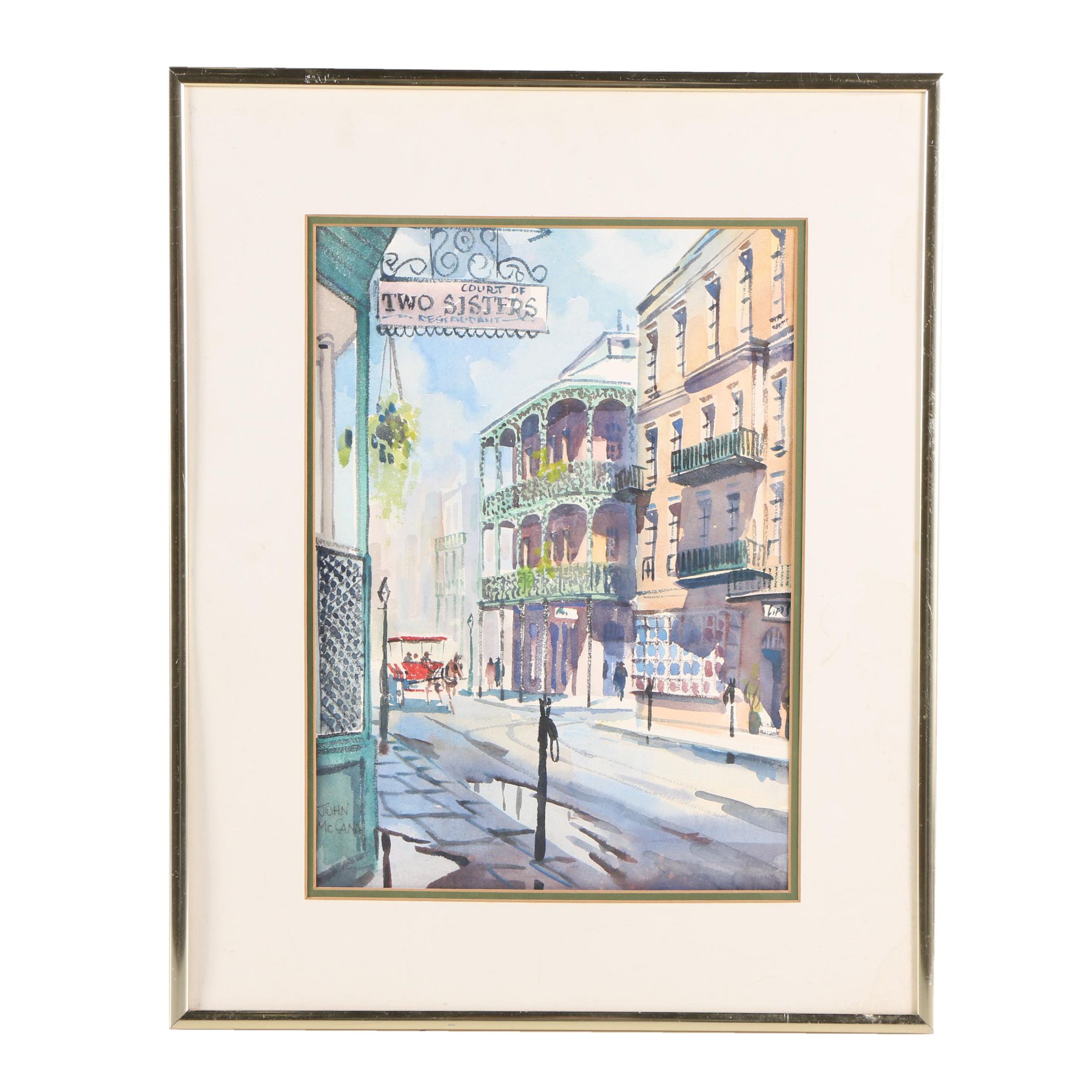 John McCann Watercolor Painting on Paper of New Orleans