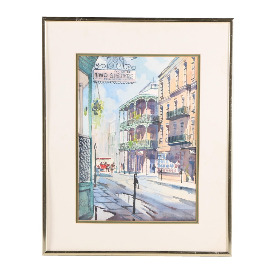 John McCann Watercolor Painting on Paper of New Orleans