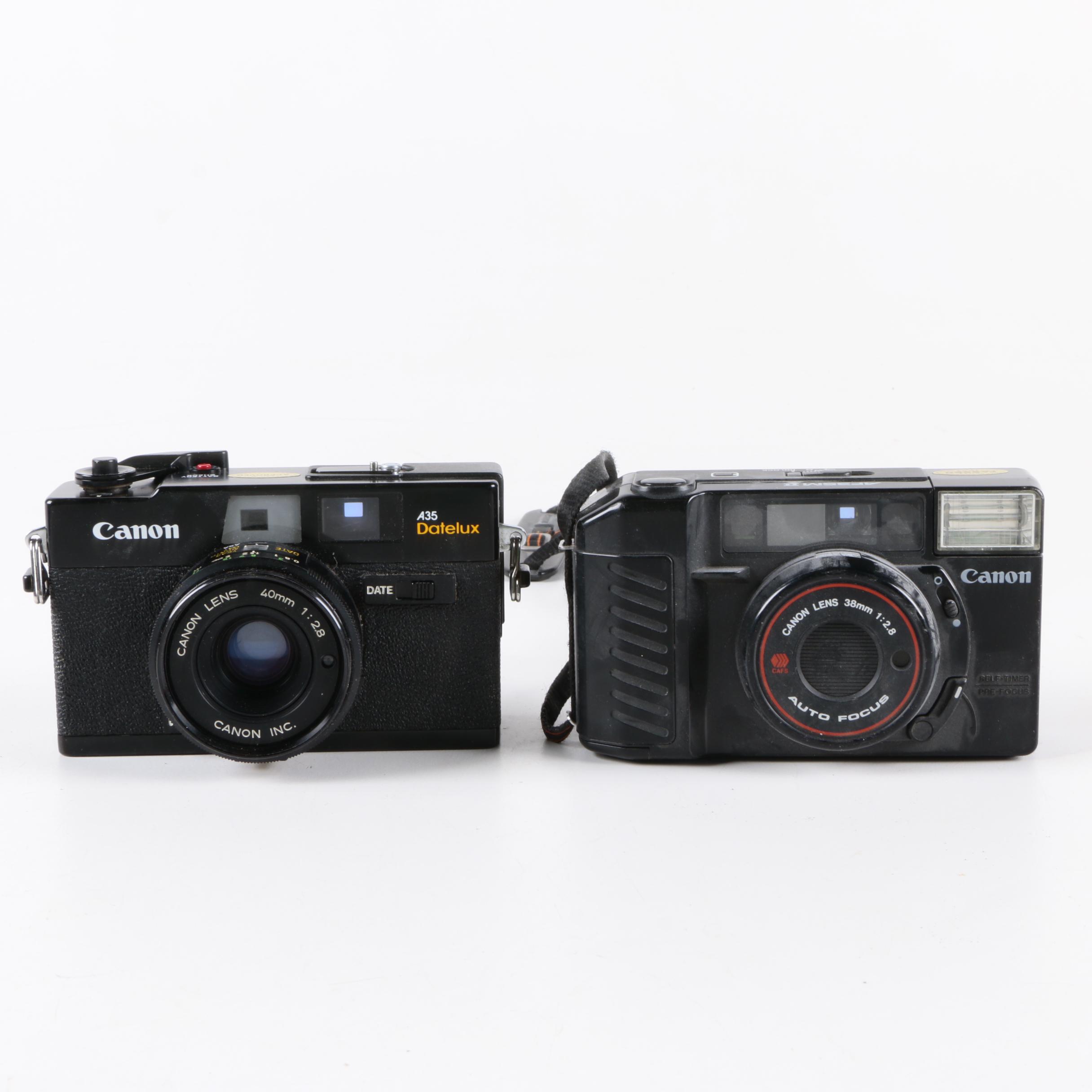 Canon AF35M II and A35 Datelux Film Cameras