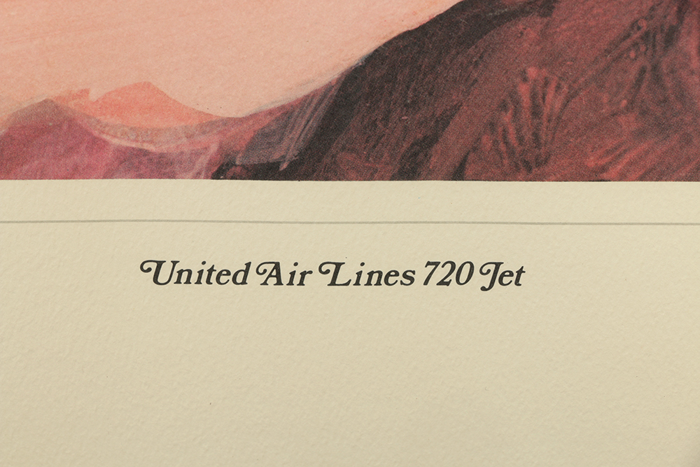 "United Air Lines 747 Jet," and Other Offset Lithographs on Paper of Airplanes