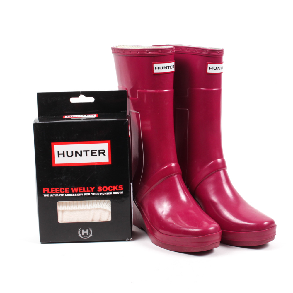 Hunter Kellan Raspberry Pink Rain Boots with Liners