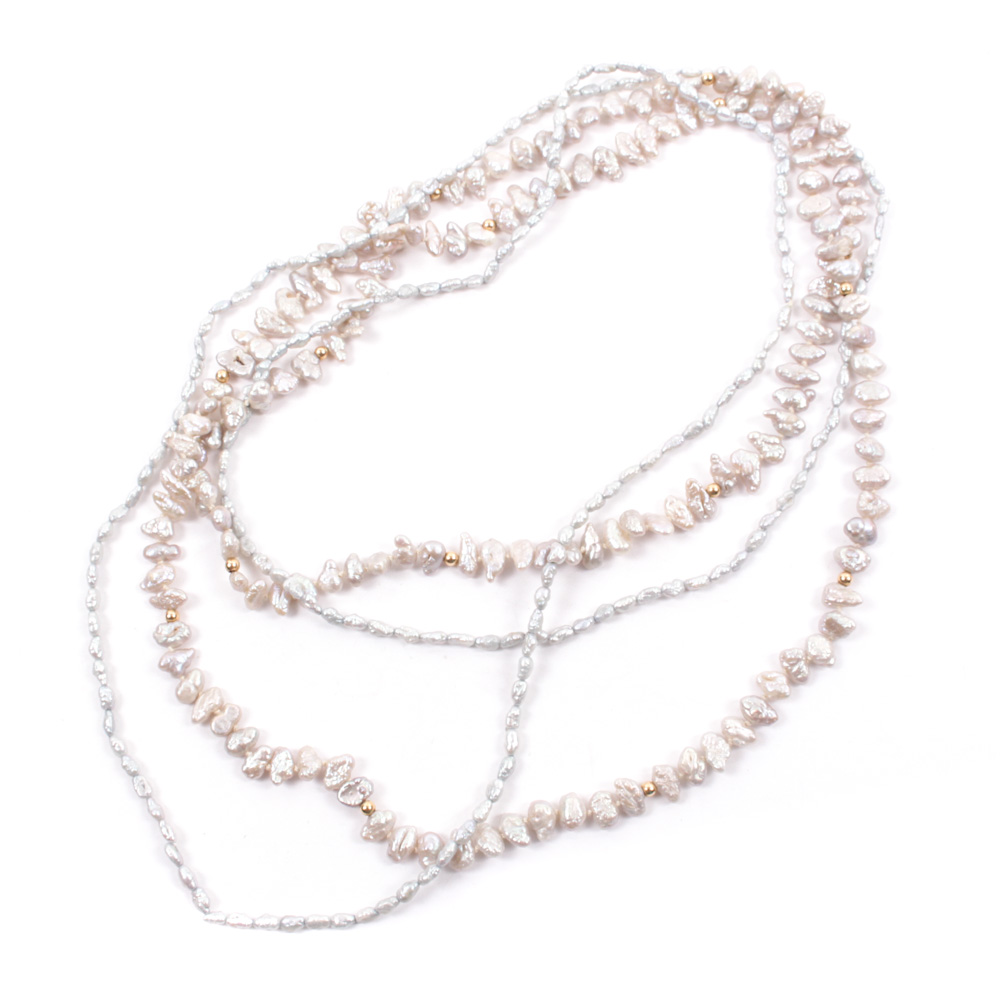Cultured Dyed Pearl Necklace Pair