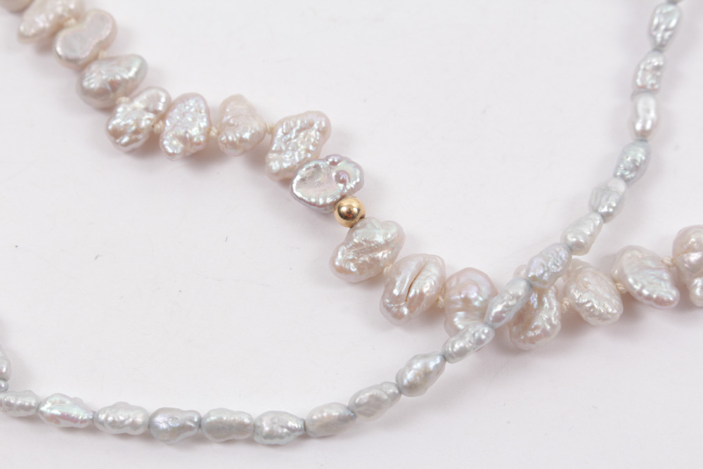 Cultured Dyed Pearl Necklace Pair