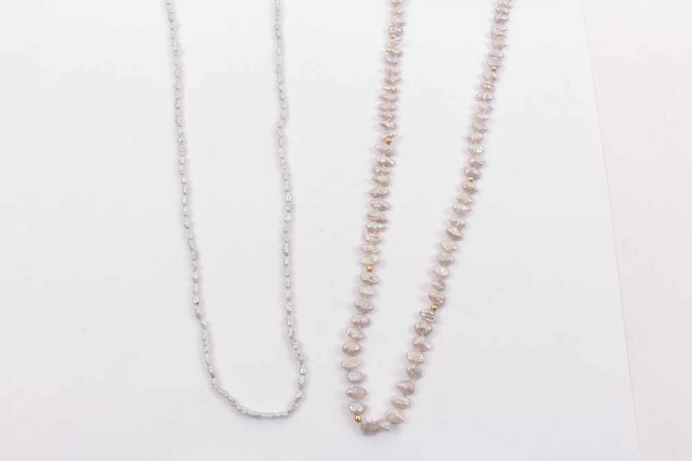 Cultured Dyed Pearl Necklace Pair