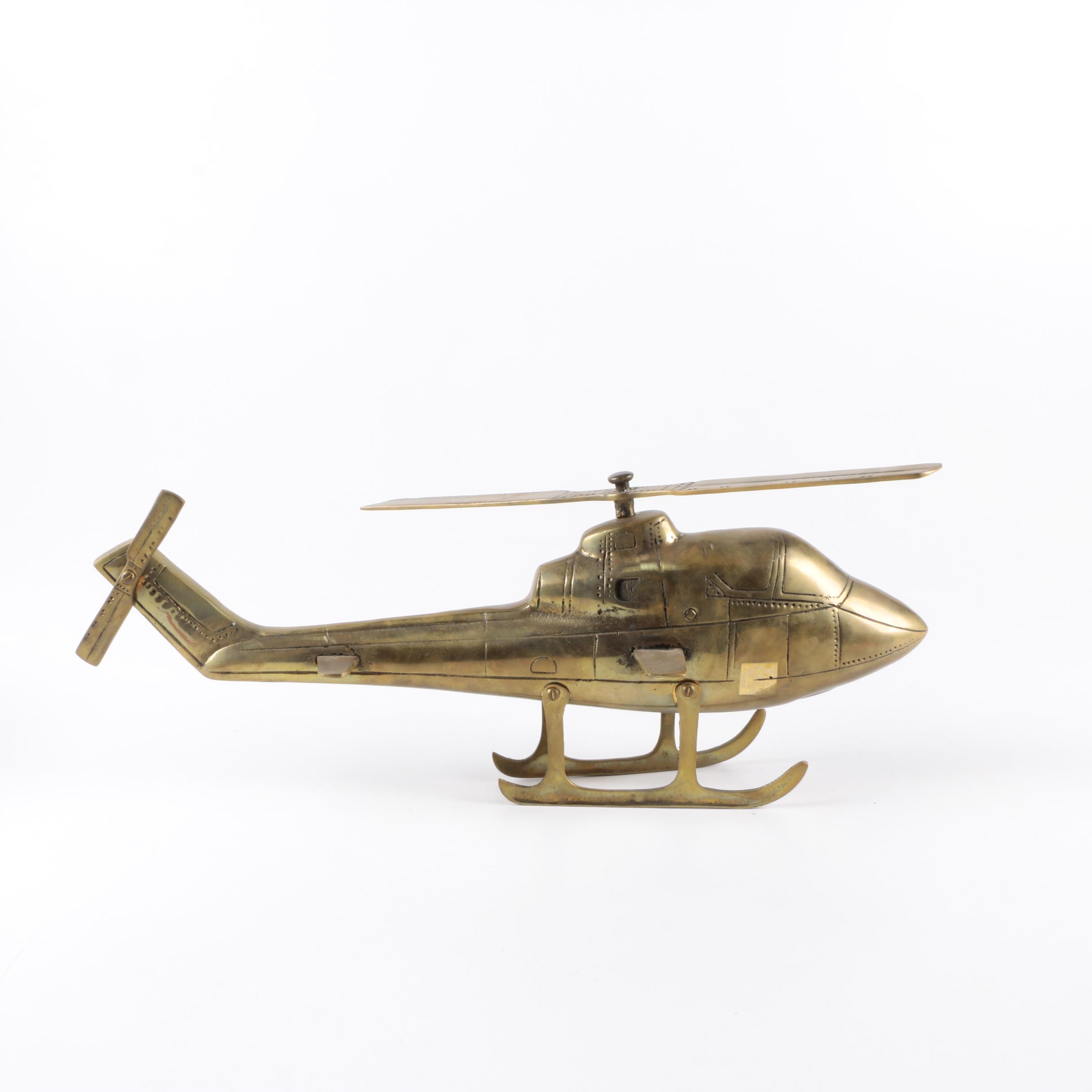Brass Helicopter Figurine
