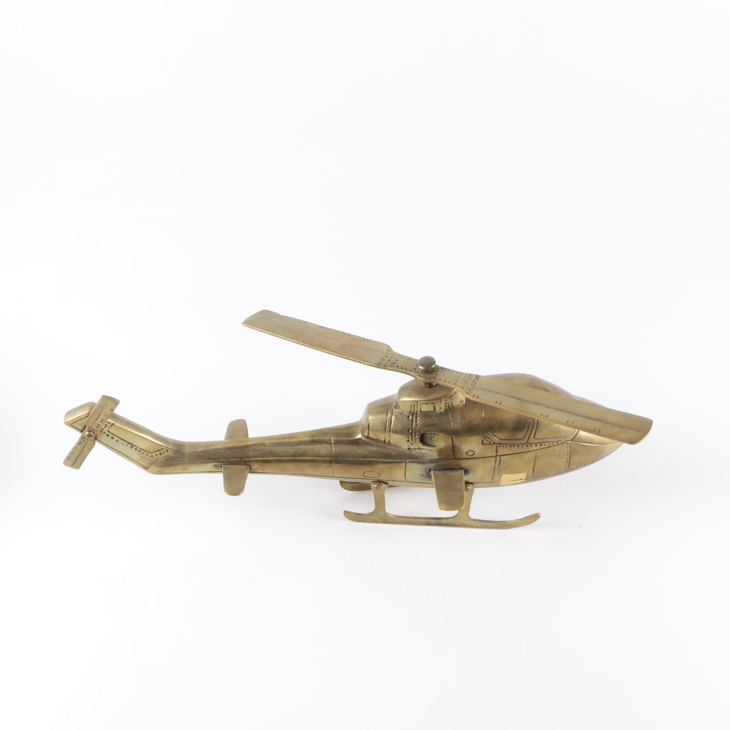 Brass Helicopter Figurine