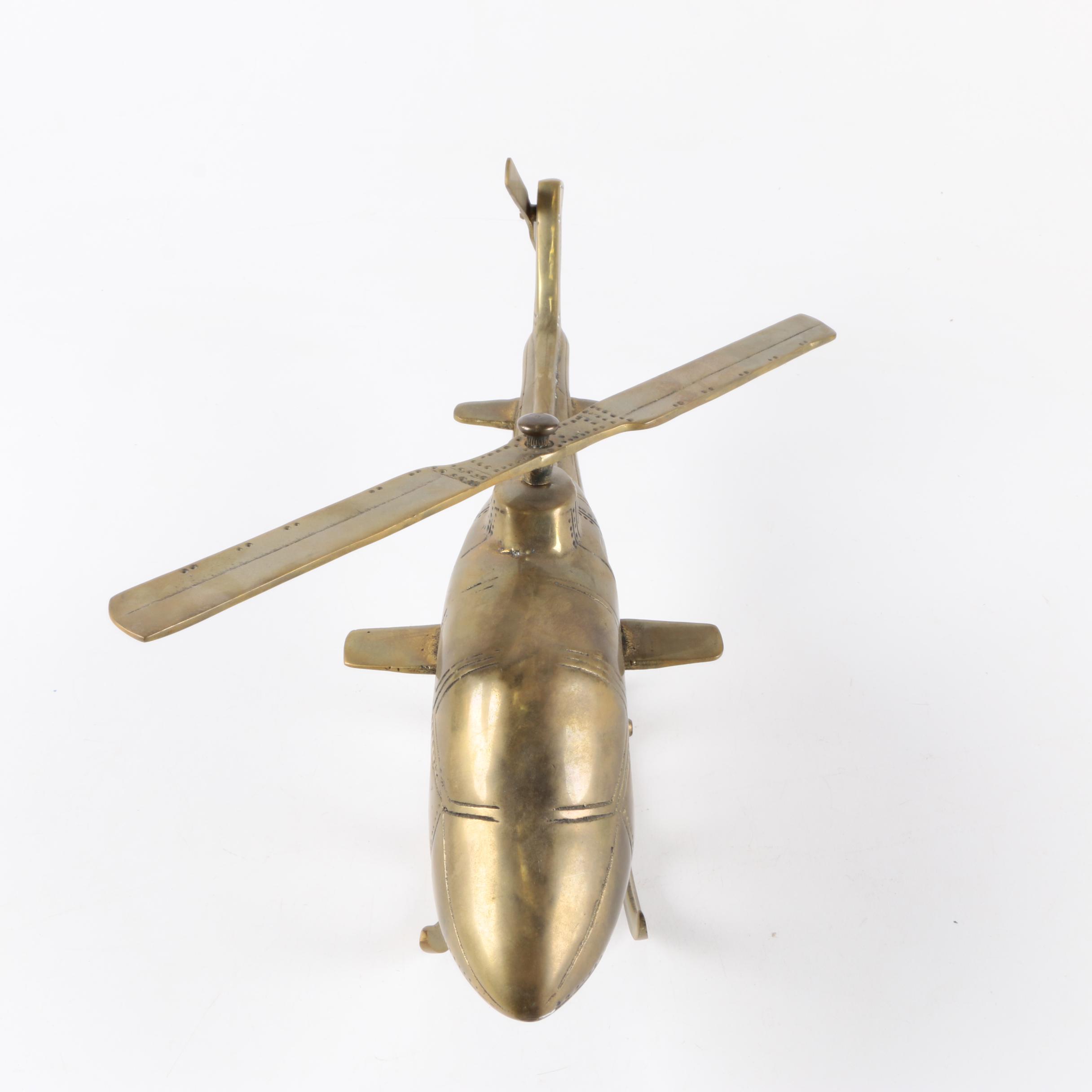 Brass Helicopter Figurine