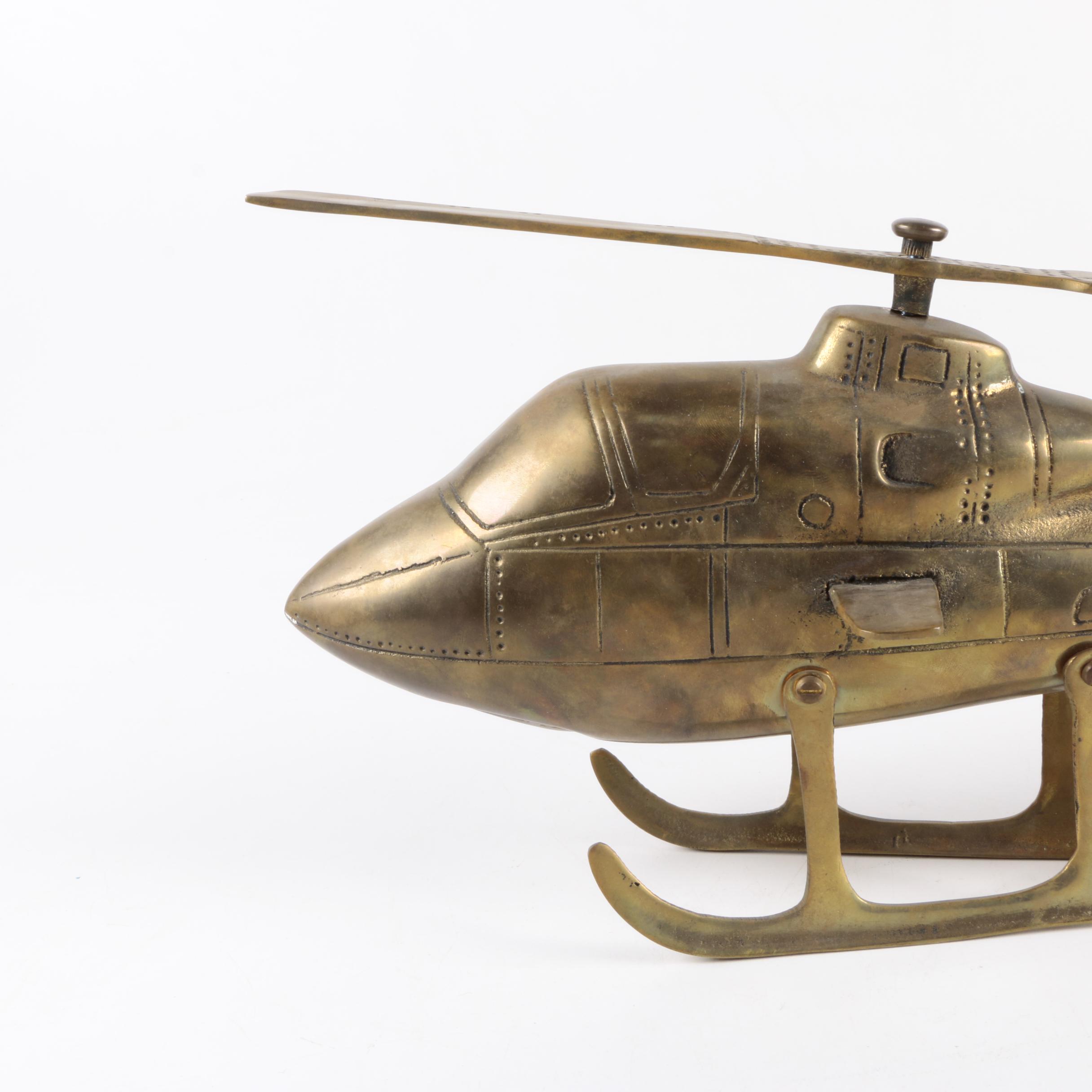 Brass Helicopter Figurine