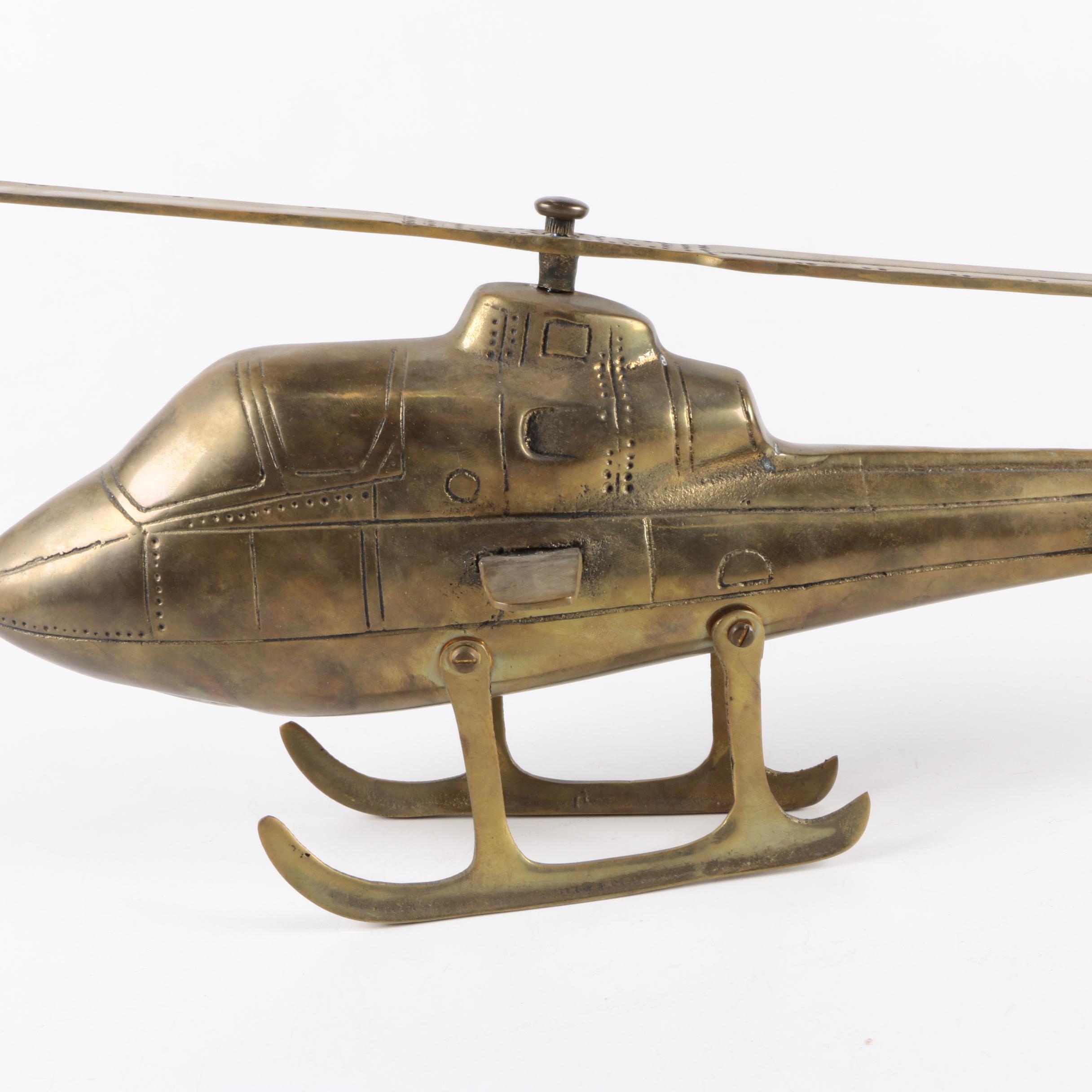 Brass Helicopter Figurine