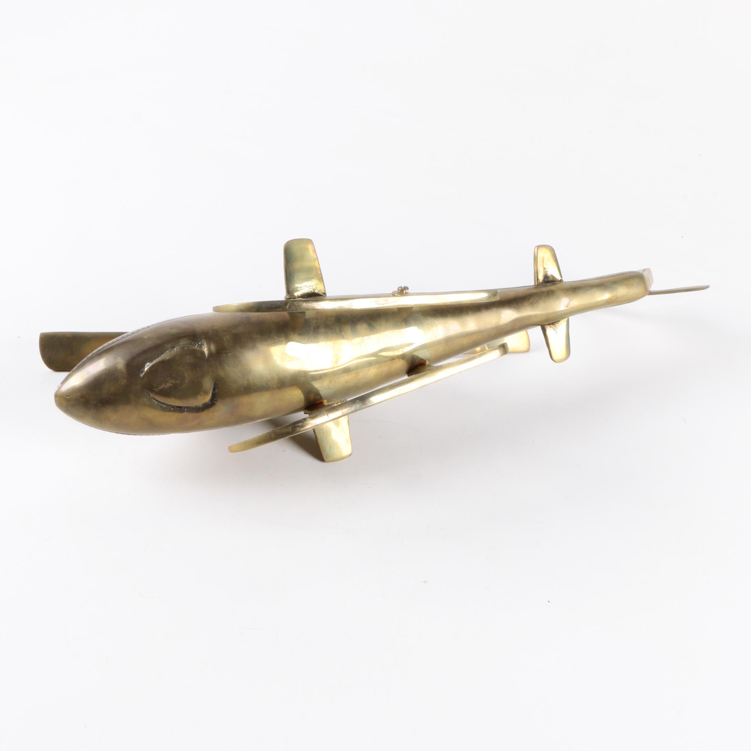 Brass Helicopter Figurine
